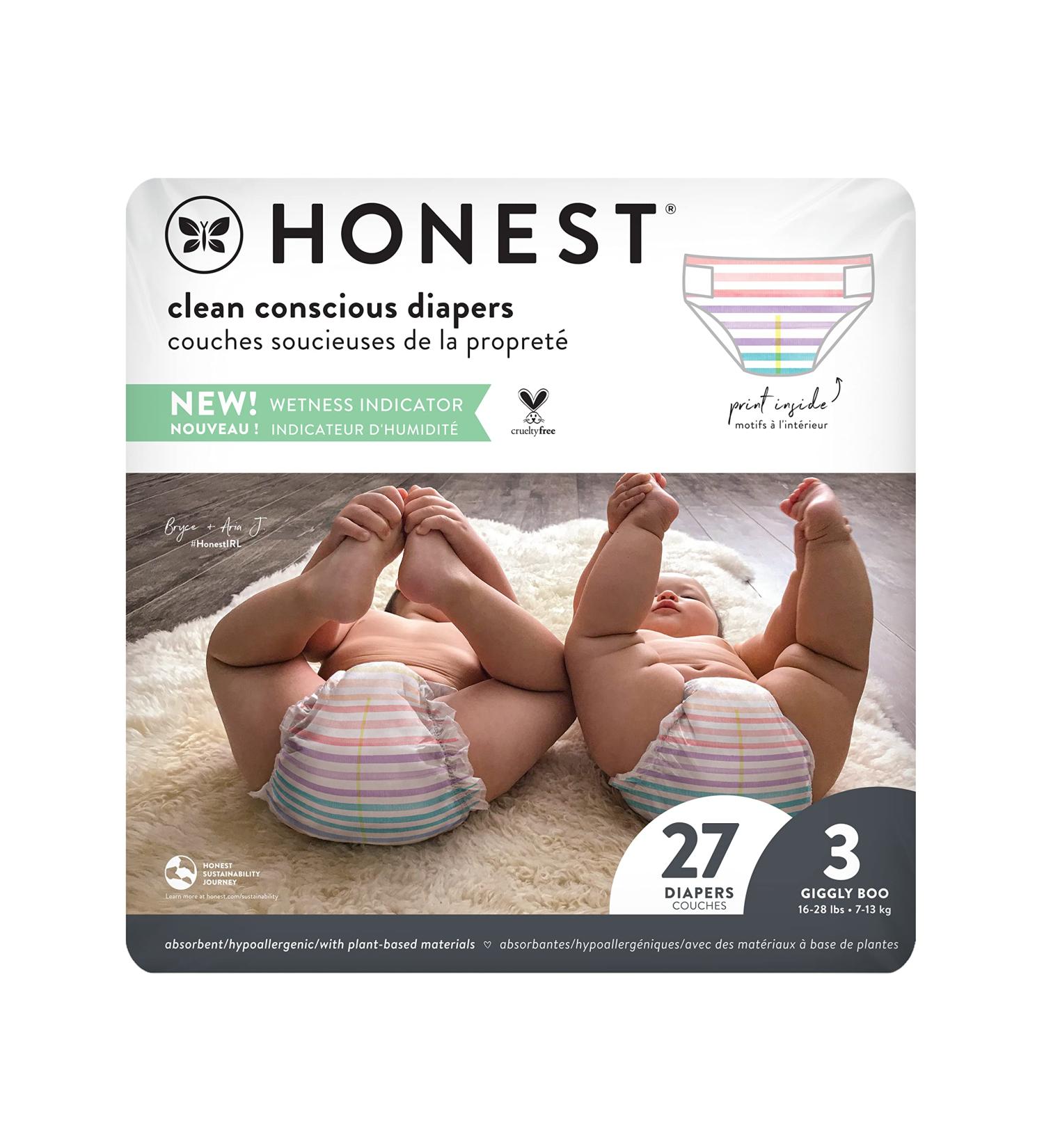 The Honest Company Honest Diapers Size 3 16-28 Pounds Rose Blossom 27 Diapers