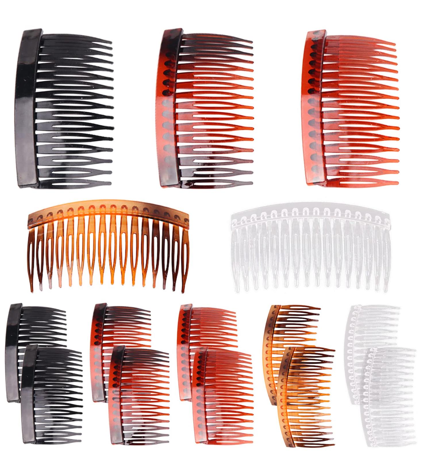 VEGCOO 15 Pcs Hair Combs Slides - Black Plastic French Side Combs for Women Girls with Strong Hold - Twist Comb Hair Clips for Thick and Fine Hair (A15) - Buy Online on GoSupps.com