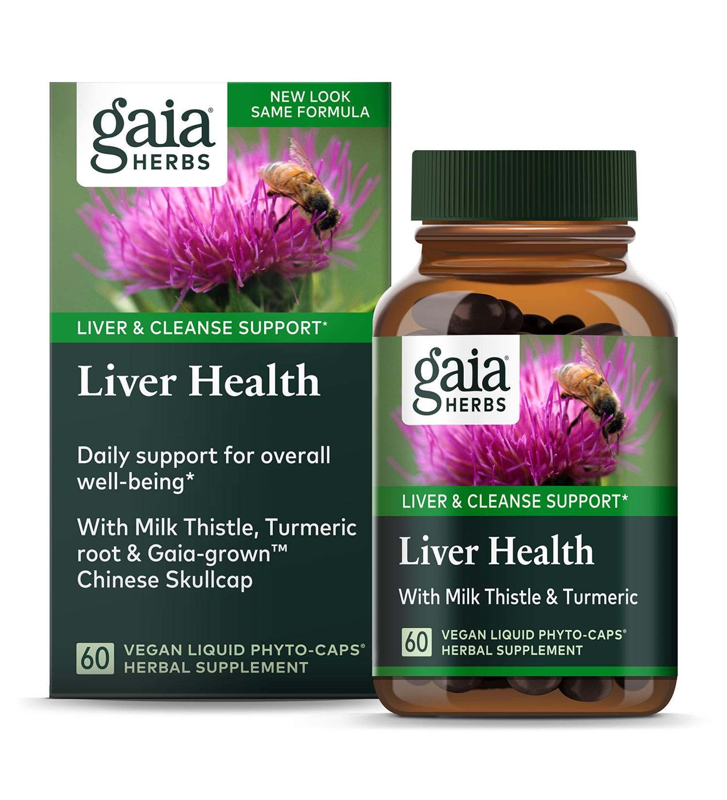 Gaia Herbs Liver Health - 60 Vegan Liquid Phyto-Caps for Optimal Wellness - Buy Online on GoSupps.com