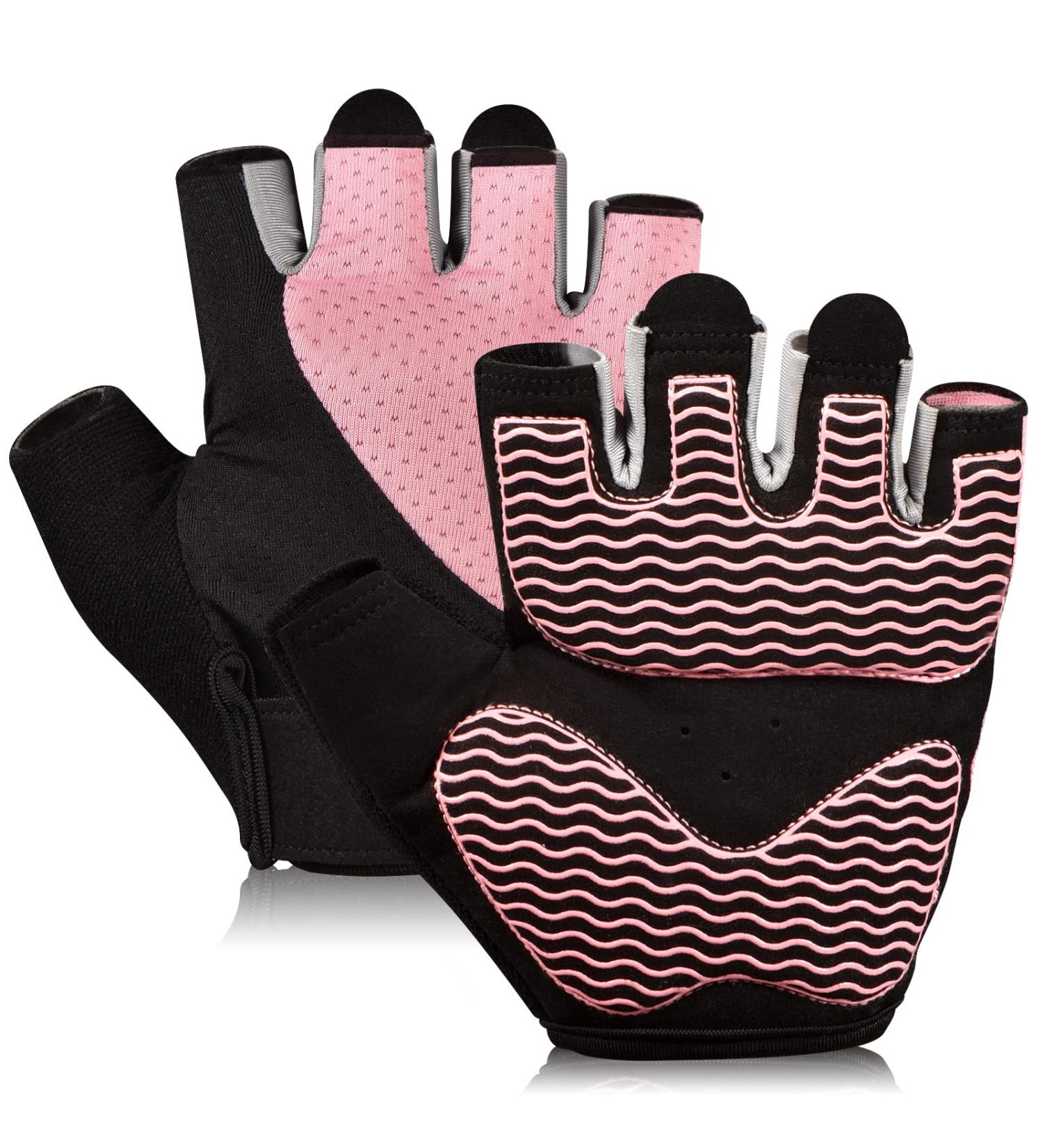Sunnex Gym Gloves for Women - Lightweight Fingerless Workout Gloves for Weightlifting, Training, Cycling, Climbing - Breathable Fitness Gloves for Lifting - Small, Pink - Buy Online on GoSupps.com
