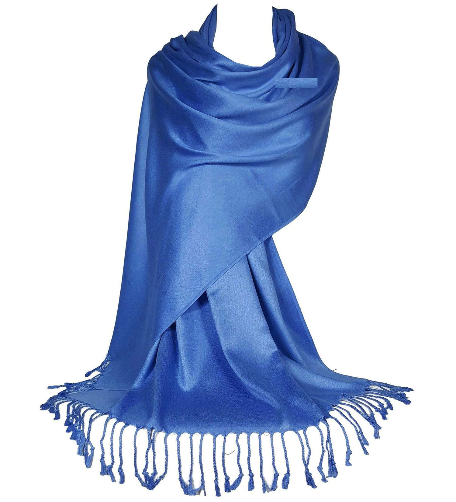 GFM Smooth Shiny Surface Pashmina Style Scarf - Blue (L9) - Buy Online on GoSupps.com