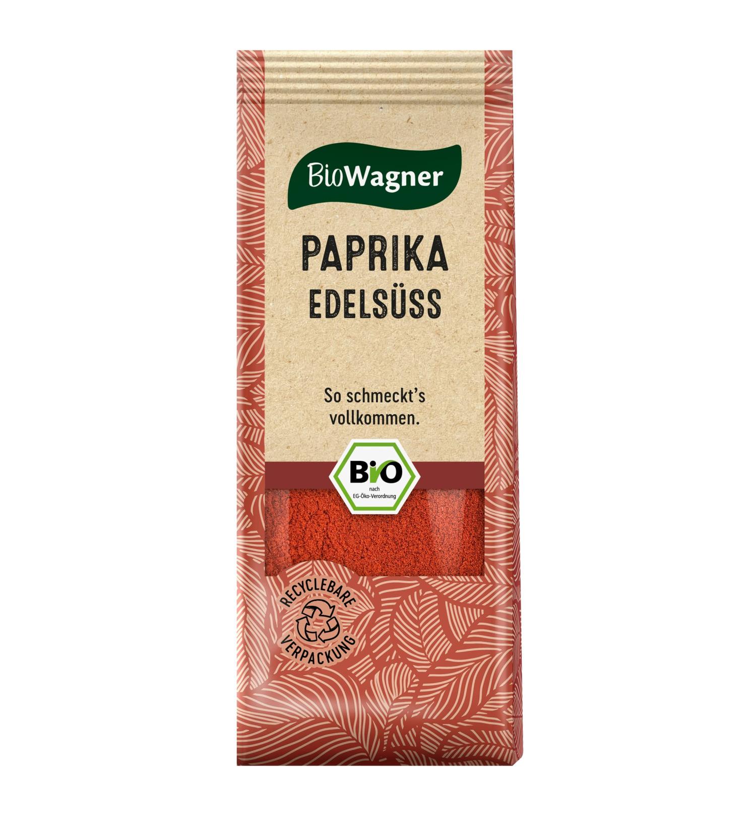 Biowagner - Bio Paprika Edels ß |gives numerous dishes more aroma and color |Natural organic ingredients |Recyclebare packaging |50 g