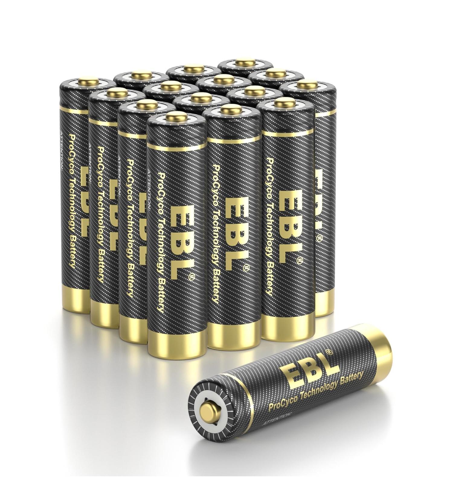 Buy EBL Gold Pro Rechargeable AAA Batteries - 1.2V 1100mAh NIMH - High Performance Precharged - 16 Pack for International Shipping - Buy Online on GoSupps.com