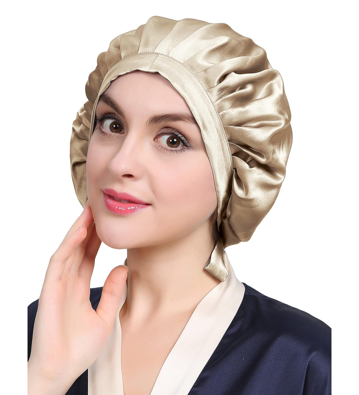 LilySilk 100% Pure Mulberry Silk Sleep Cap for Women - 19 Momme Natural Bonnet for Hair Care & Sleeping - Soft Silk Hair Wrap in Coffee - Buy Online on GoSupps.com
