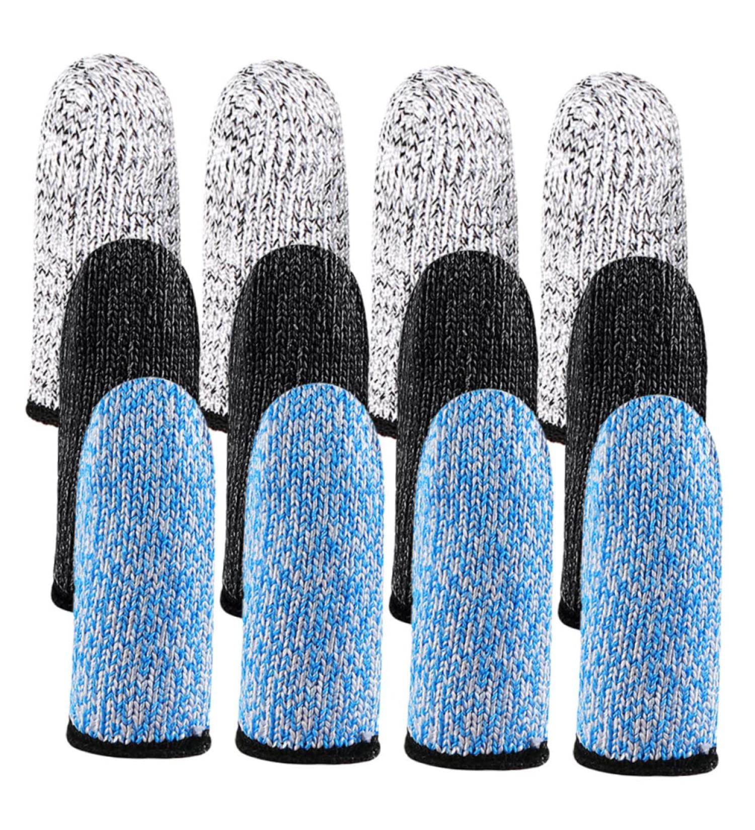 FOMIYES 6 Pair Finger Cots - Reusable Kitchen Cutting Finger Covers | Portable High Strength Polyethylene Thumb Sleeves for Multi-Use - Buy Online on GoSupps.com