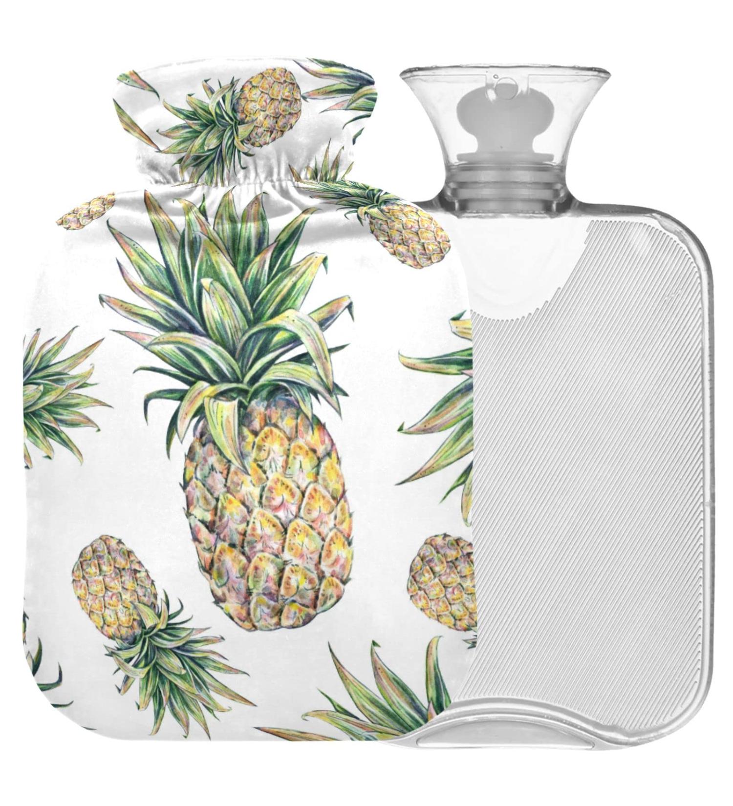Naanle Tropical Pineapple Water Bottle - 1L Transparent Hot Water Bottle for Bed Hand/Foot Warmer Pain Relief & Heat Therapy | International Shipping - Buy Online on GoSupps.com