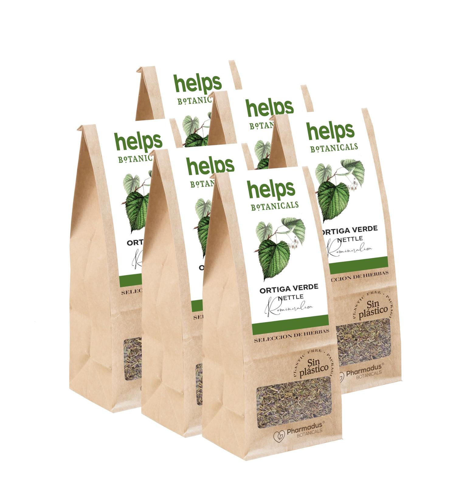  HELPS PHARMADUS BOTANICALS HELPS INFUSIONS - Loose leaf green nettle infusion. Nettle tea with diuretic effect. 100-gram loose leaf bag. Pack of 3 - Buy Online on GoSupps.com