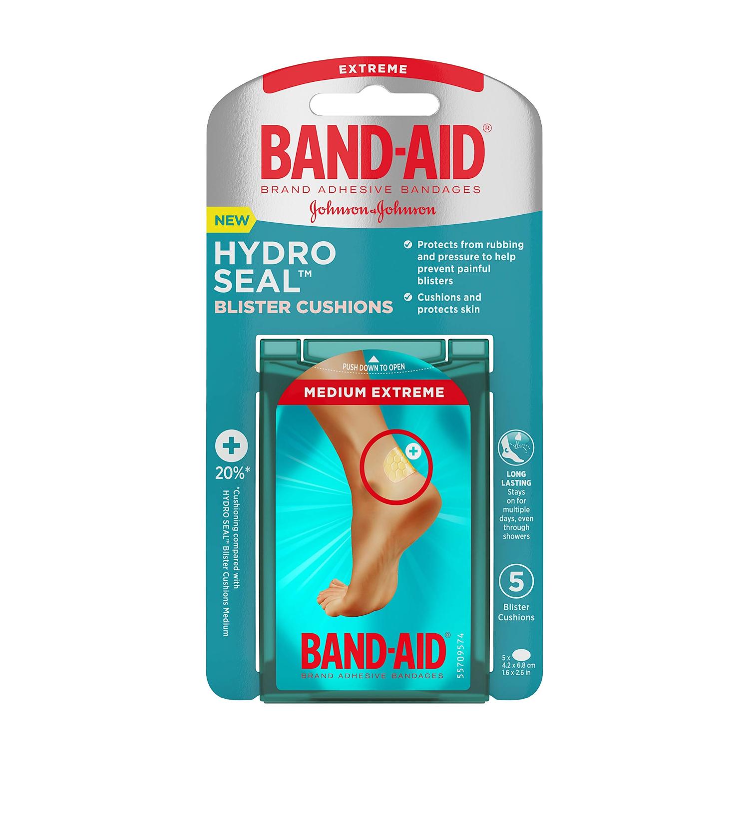 Band-Aid Hydro Seal Blister Cushion Bandages Medium, 5 ct - Waterproof Adhesive Pads - Buy Online on GoSupps.com