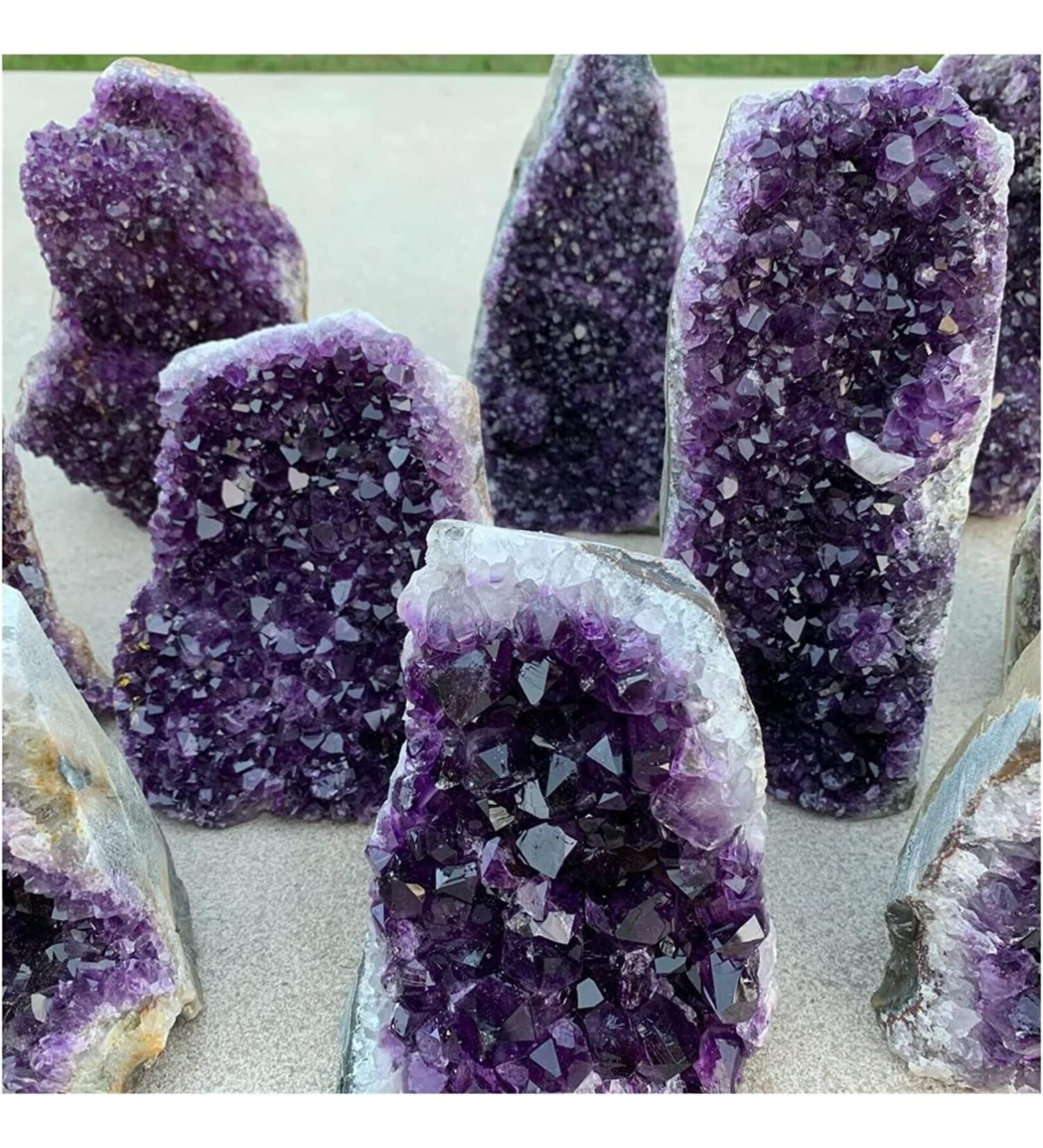 Amethyst Rough Stone Natural Amethyst Geode Quartz Cluster Crystal Specimen 650-700g - Buy Online on GoSupps.com
