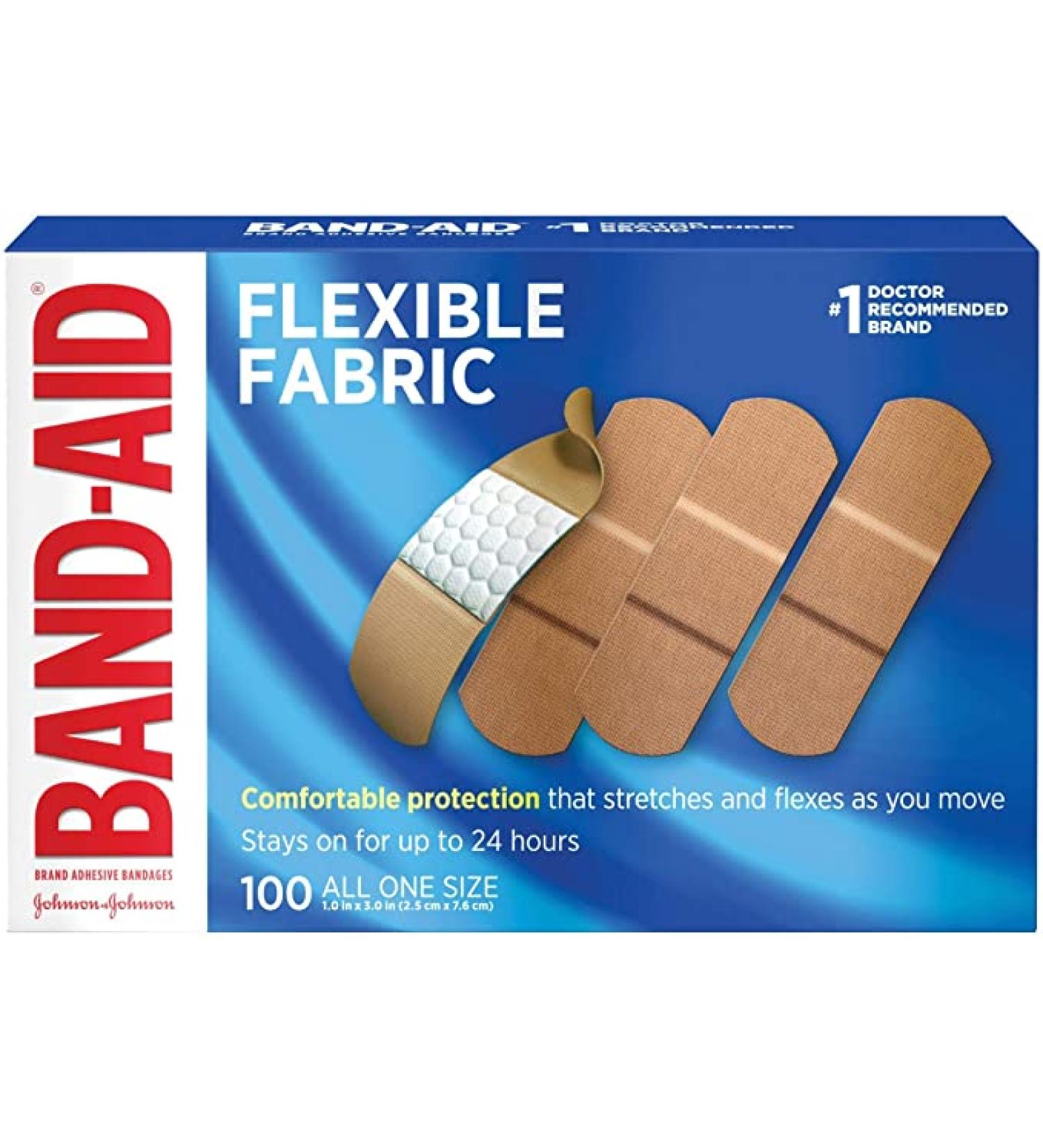 Flexible Fabric Adhesive Bandages - 100 Count  One Size Fits All - Buy Online on GoSupps.com