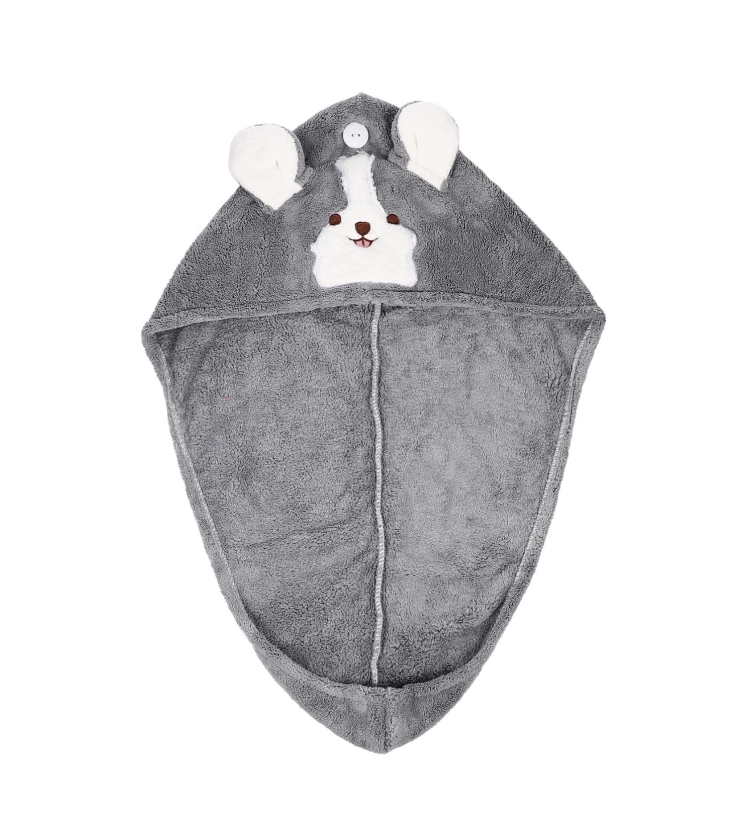 WOONEKY Cartoon Dry Hair Cap Makeup Washcloths Girl Hat Water Absorbent Hat Bath Water Absorbent Drying Hat Makeup Hairband Bath Hat Hair Bonnet Coral Fleece Hair Dry Hat Thicken Headband Grey Grey 60x21cm - Buy Online on GoSupps.com