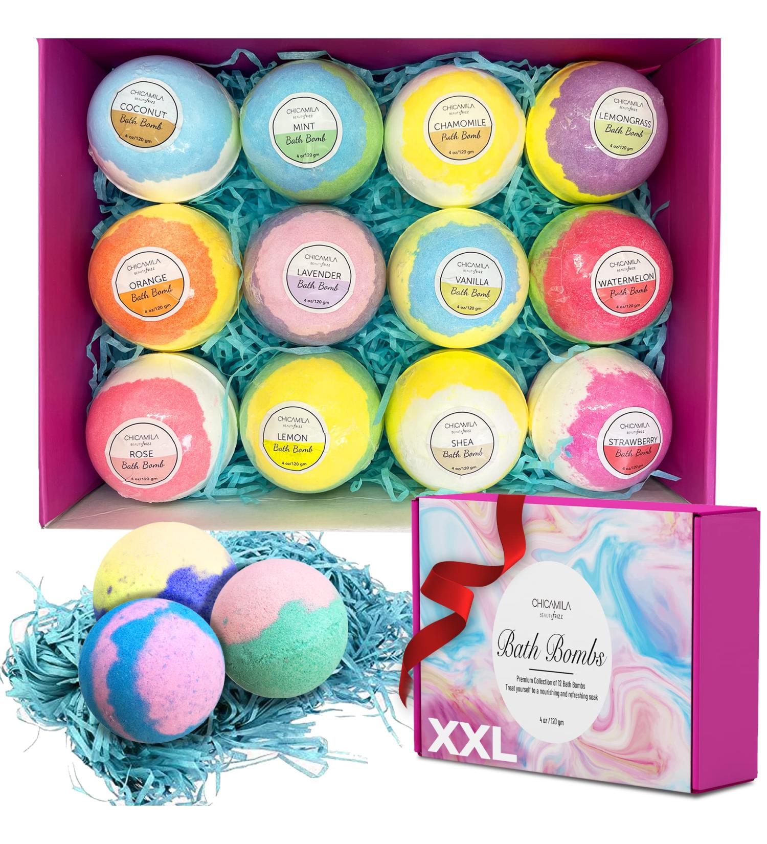 Beautyfrizz Luxury Bath Bombs Gift Set - Lavender and Rose Bubble Spa Bombs for Relaxation - Buy Online on GoSupps.com