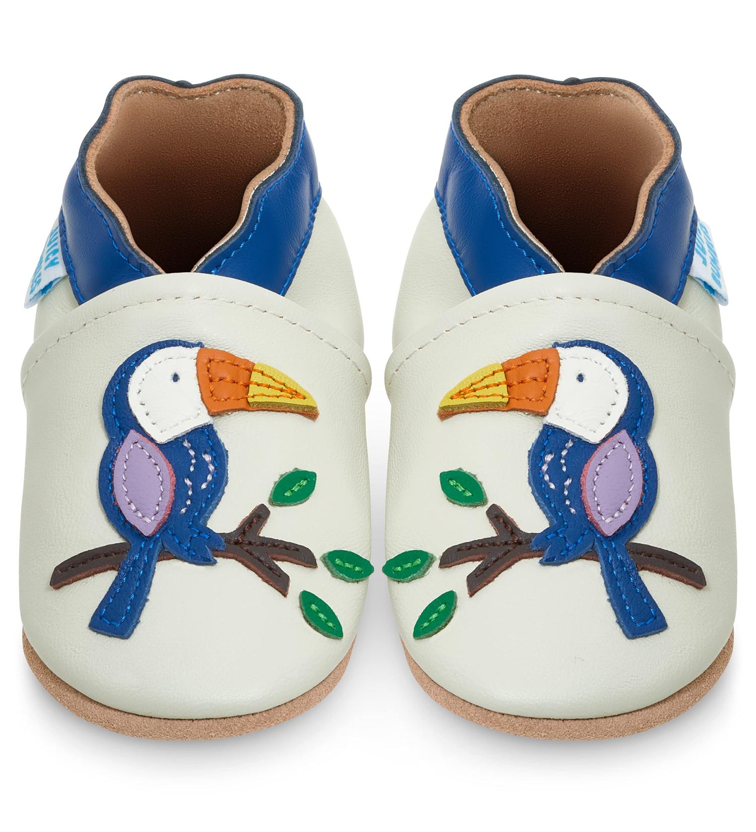 Soft Sole Baby Shoes for Boys and Girls | Leather Toddler Walking Shoes 12-18 Months - Toucan Design - Buy Online on GoSupps.com