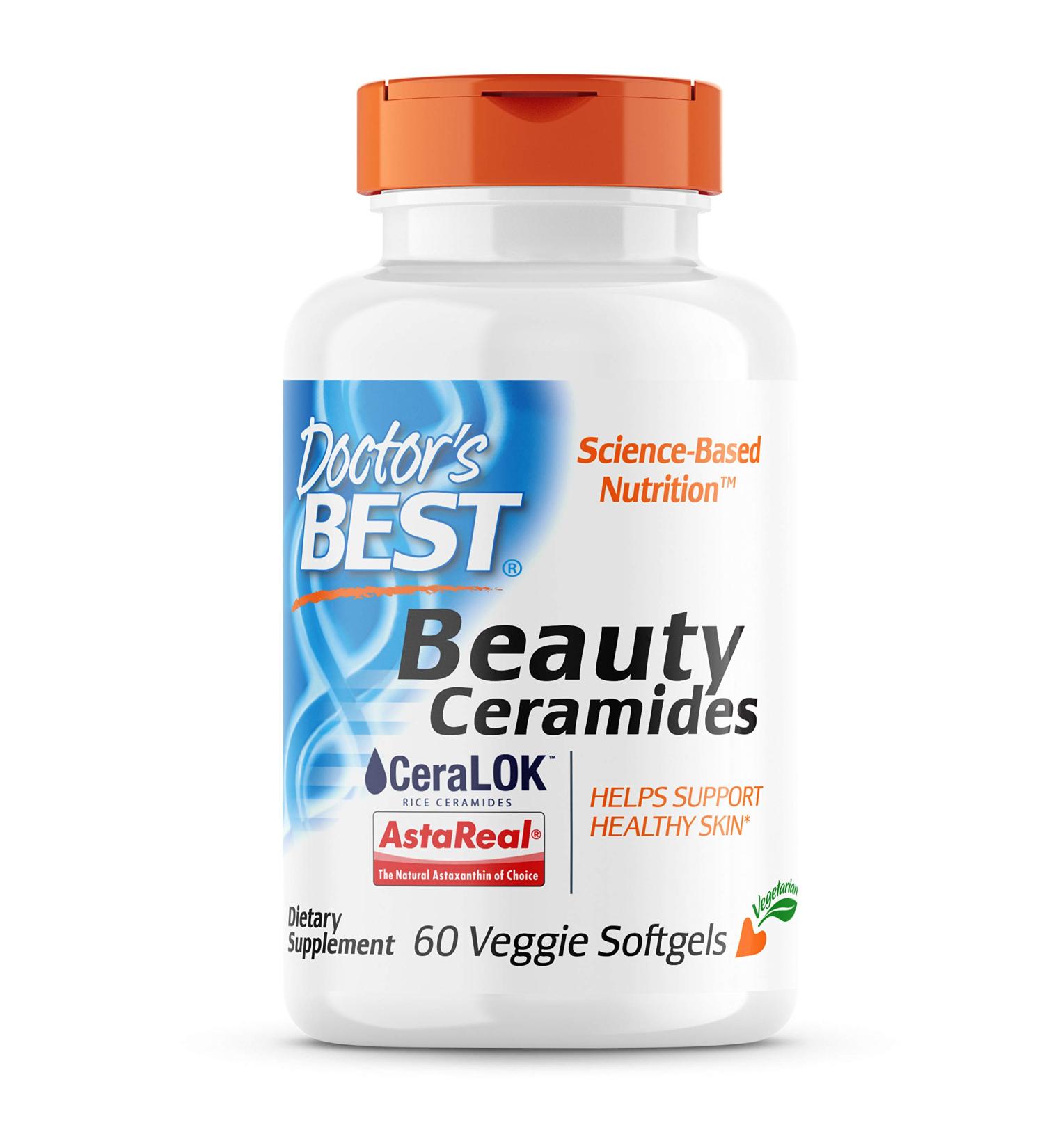 Doctor's Best Beauty Ceramides - 60 Veggie Softgels with Ceramide-PCD for Radiant Skin - Buy Online on GoSupps.com