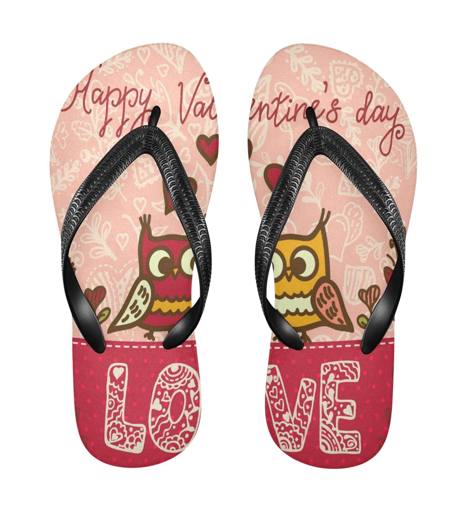 Shop Mnsruu Cartoon Animal Owl & Bird Flip-Flops for Valentine's Day - Perfect for Home Hotel Spa & Travel | Unisex Comfort - Buy Online on GoSupps.com
