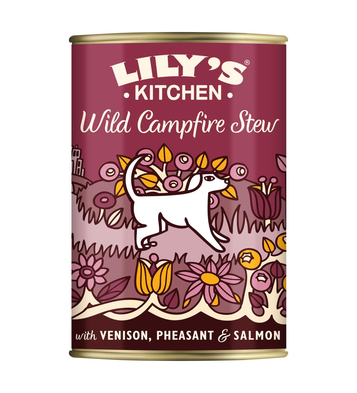 Lily's Kitchen Natural Wet Food for Adult Dogs - Campfire Stew Grain-Free Recipe (6 x 400g) - Venison & Pheasant - Buy Online on GoSupps.com
