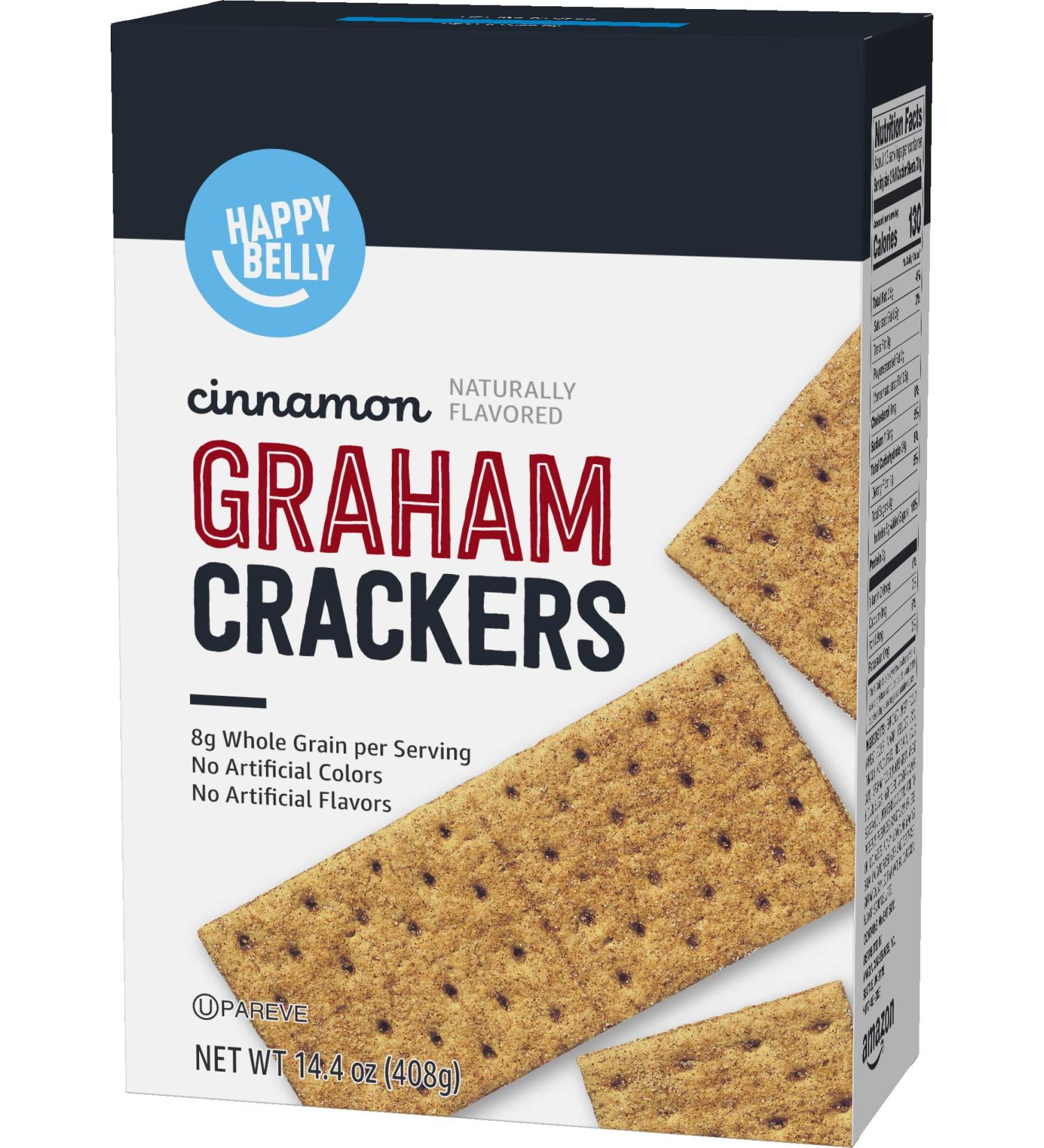 Happy Belly Cinnamon Graham Crackers - 14.4 Ounce - Amazon Brand - Buy Online on GoSupps.com