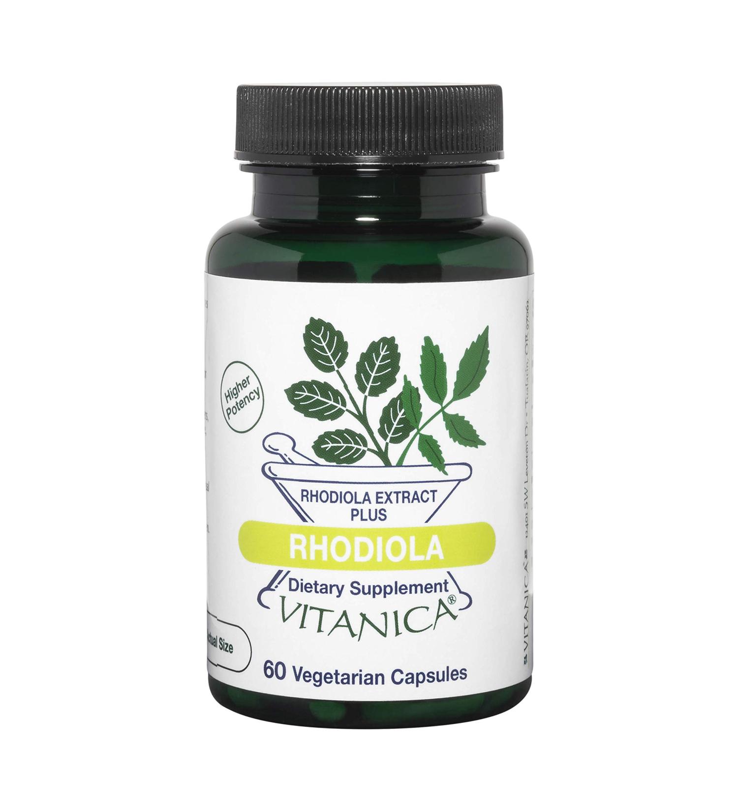Vitanica Rhodiola Rosea Root Extract 200mg Capsules - Dr. Formulated, Vegan, 3% Rosavins & 1% Salidroside, 60ct - Rhodiola Pro Logo - Buy Online on GoSupps.com
