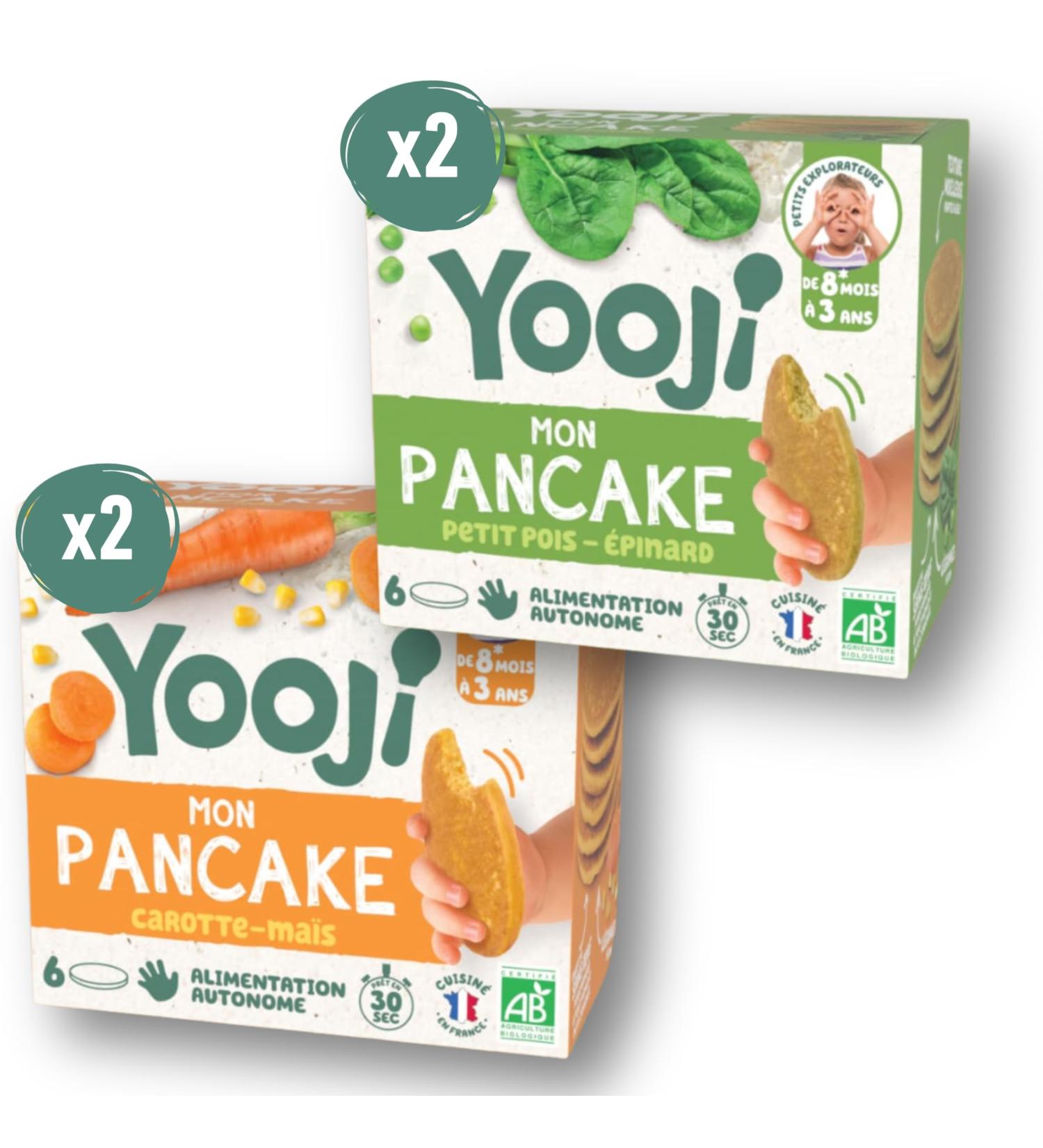 Yooji - Lot x4 Pancakes Petit pois Carotte bio pour repas b b d s 8 mois - Introduction pur e morceaux Alimentation autonome et DME - 12 repas - Buy Online on GoSupps.com