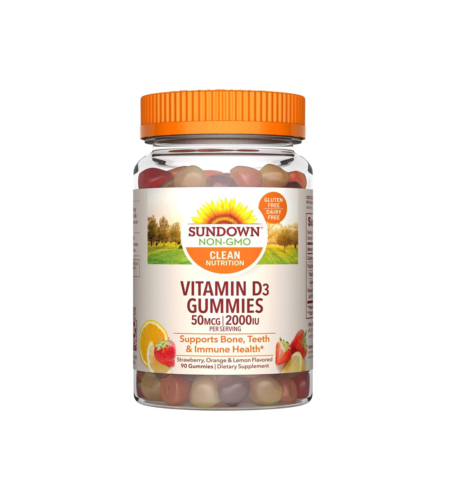Sundown Vitamin D3 Gummies - Supports Bone, Teeth, and Immune Health - 90 Count - Buy Online on GoSupps.com