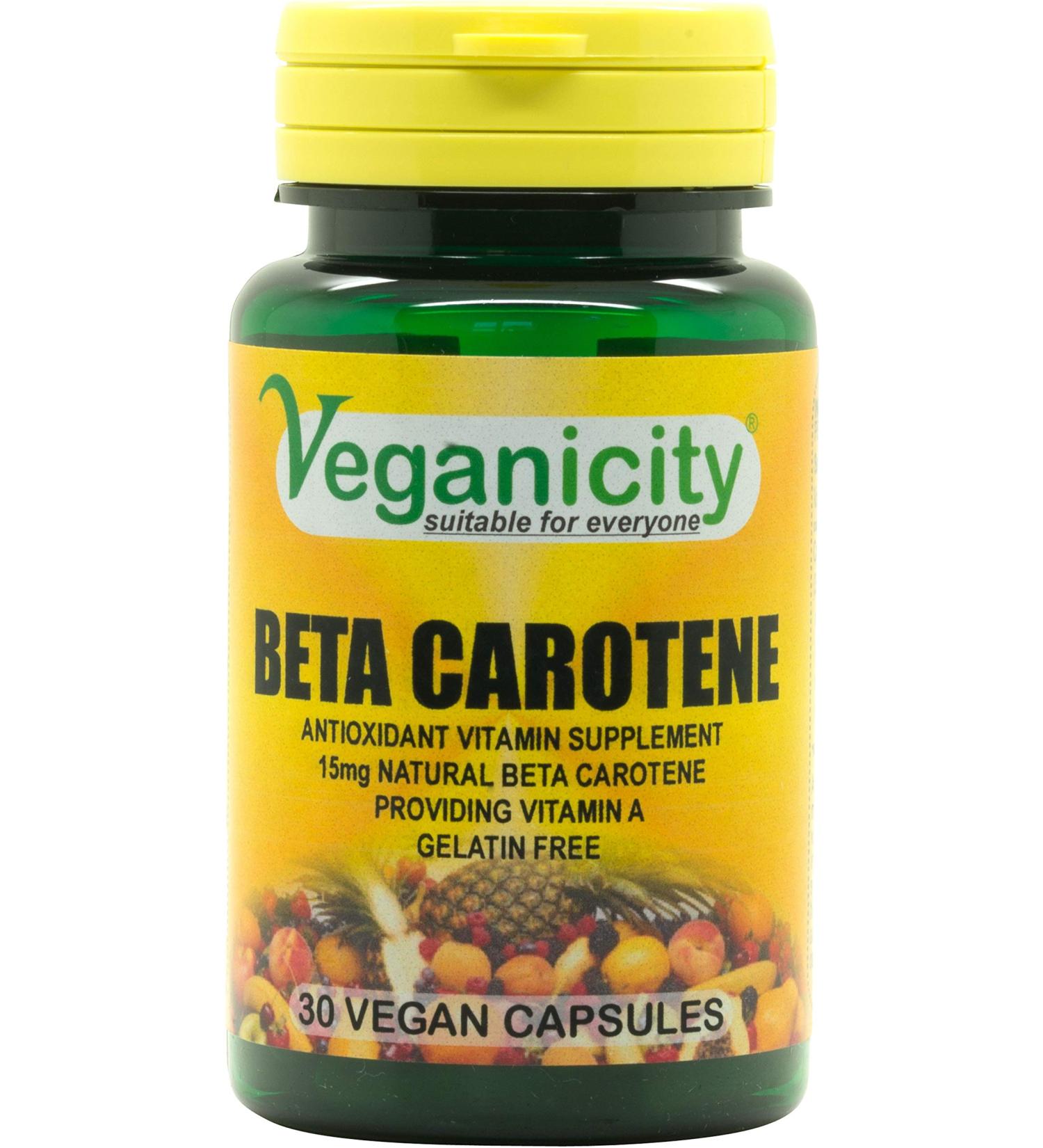 Veganicity Beta Carotene 15mg Vitamin A Supplement - 30 Capsules - Buy Online on GoSupps.com