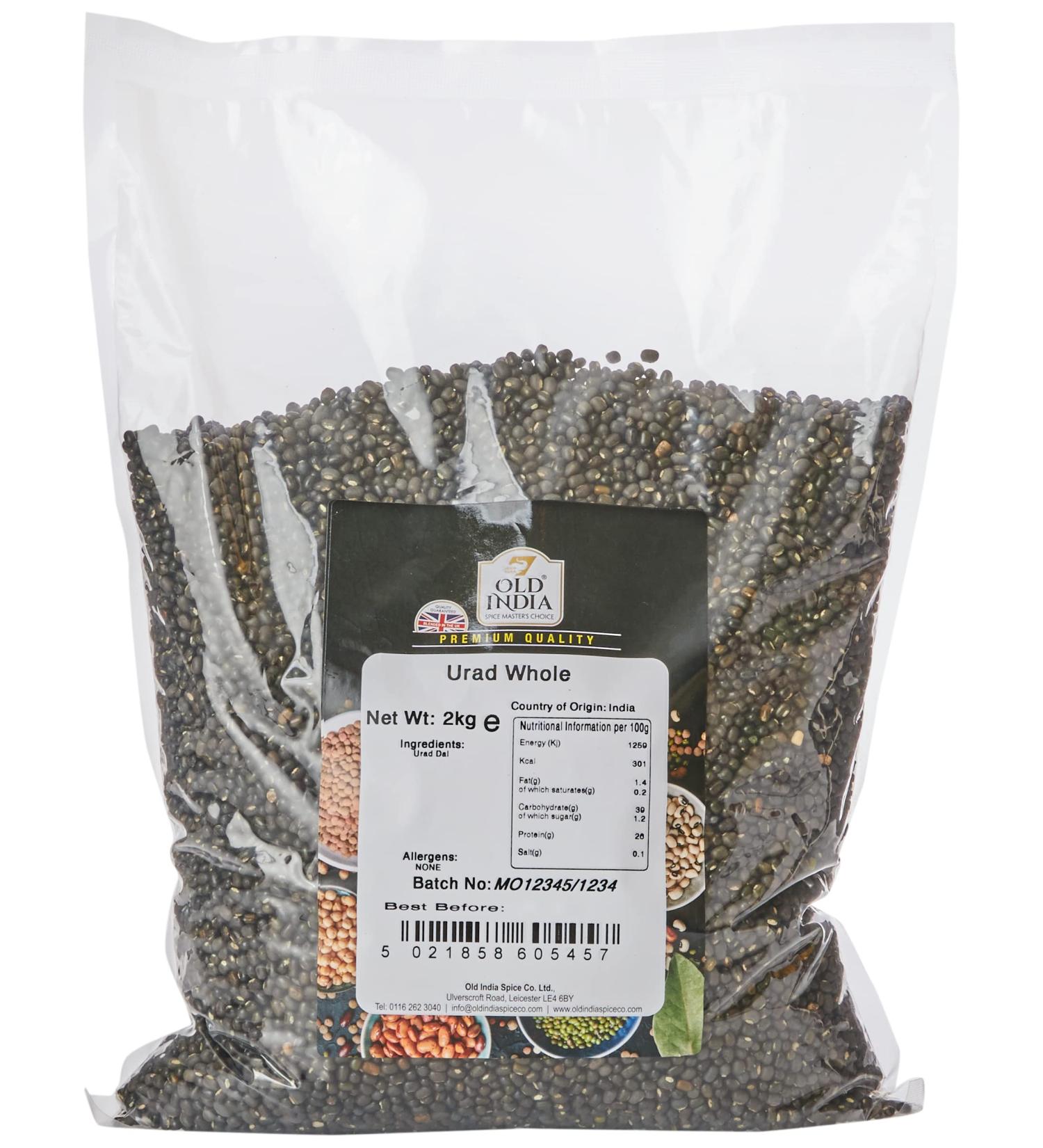 Old India Urad Whole 2kg - Premium Quality Black Gram Beans - Buy Online on GoSupps.com