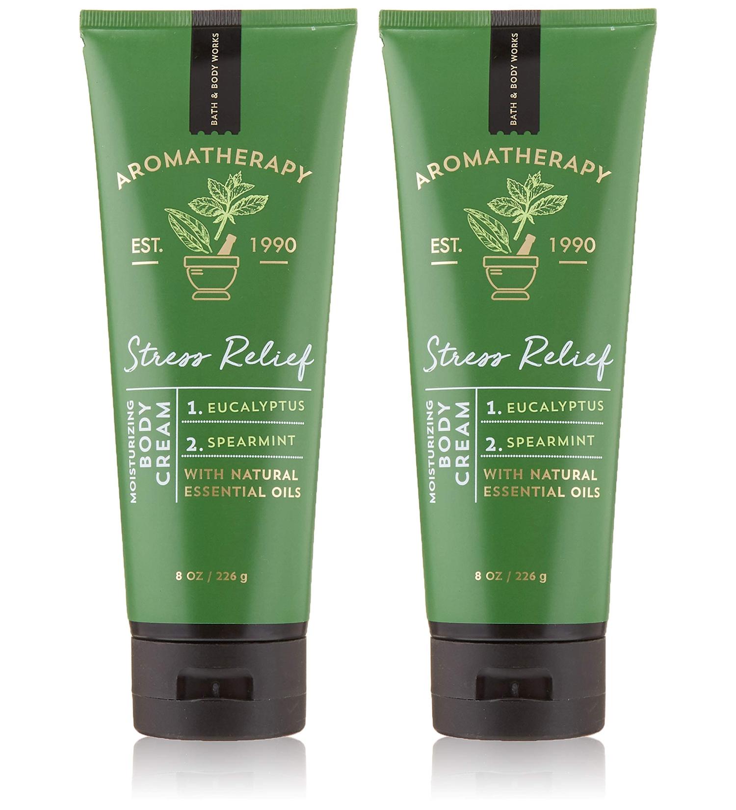 Bath & Body Works Aromatherapy Stress Relief Eucalyptus Spearmint Body Cream 8.0 oz 226g (2 Pack) - Buy Online on GoSupps.com