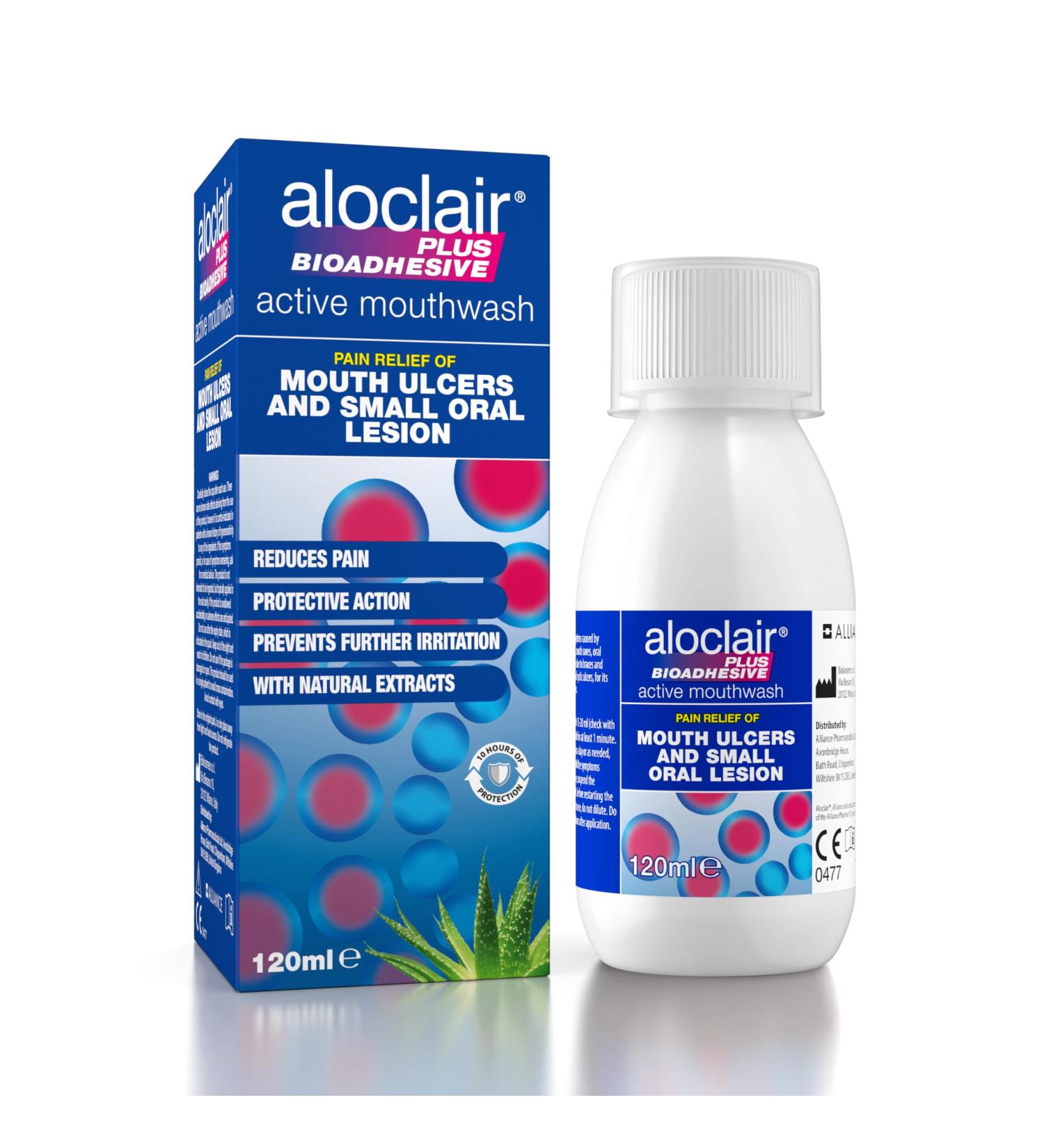 Aloclair Plus Bioadhesive Mouth Ulcer Treatment Mouthwash 120ml - Buy Online on GoSupps.com