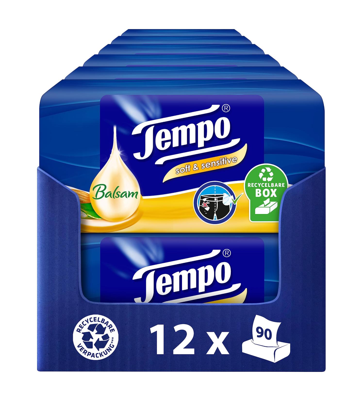 Tempo Soft & Sensitive Tissue Box - 6 Pack | Gentle Hypoallergenic International Shipping - Buy Online on GoSupps.com