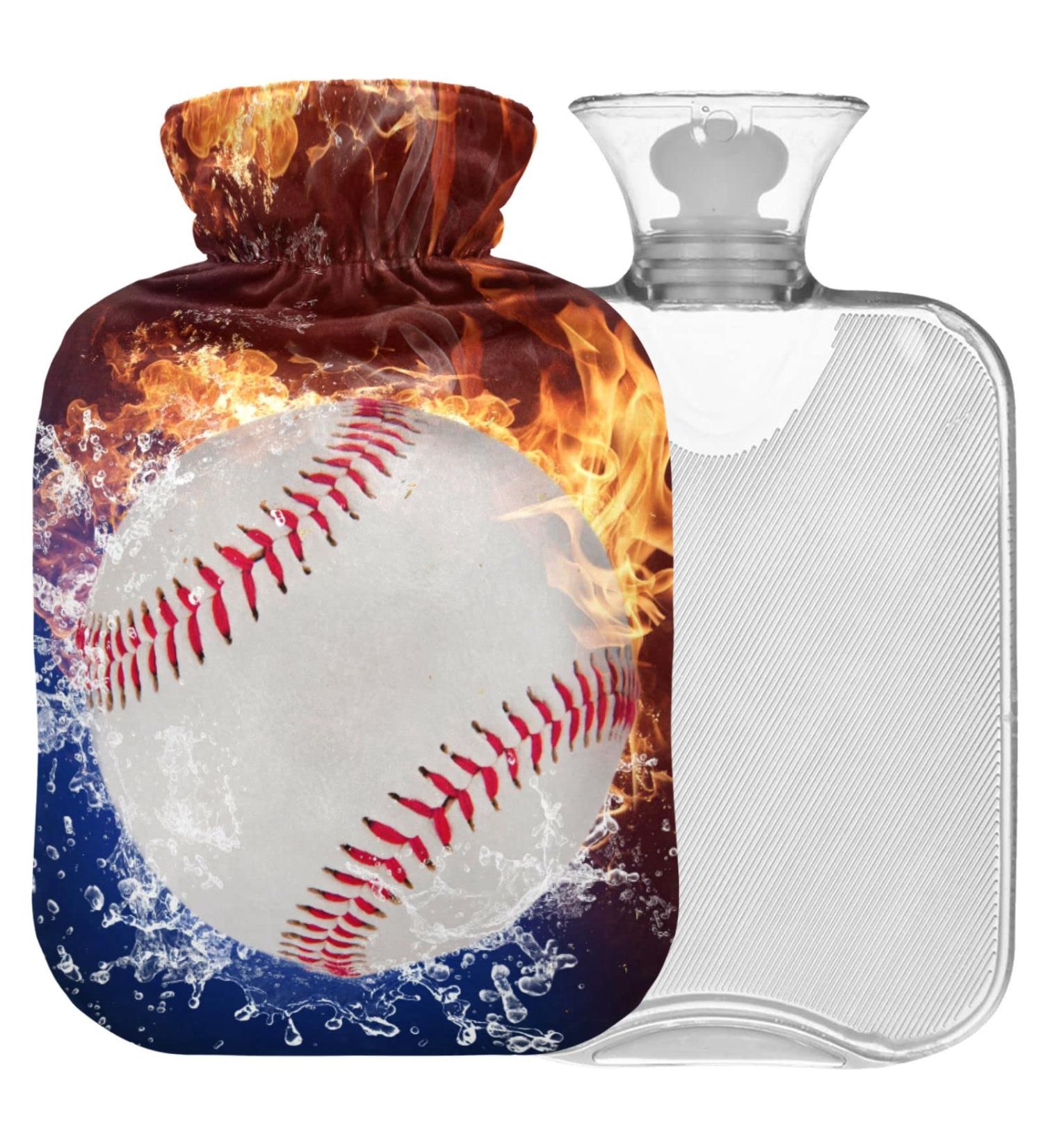 NAANLE Fire Sport Baseball Heat Bottle - 2L Large Transparent Hot Water Bottle for Bed Hand & Feet Warmer | Pain Relief & Heat Therapy - Buy Online on GoSupps.com