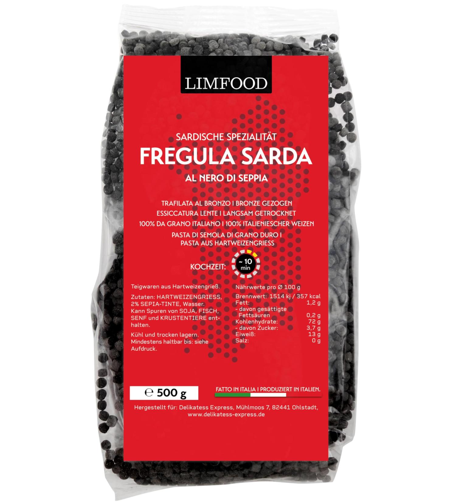 Buy Limfood Fregola Sarda Pasta 500g | Authentic Sardinian Roasted Ball Pasta | Trafilata al Bronzo - International Shipping Available - Buy Online on GoSupps.com