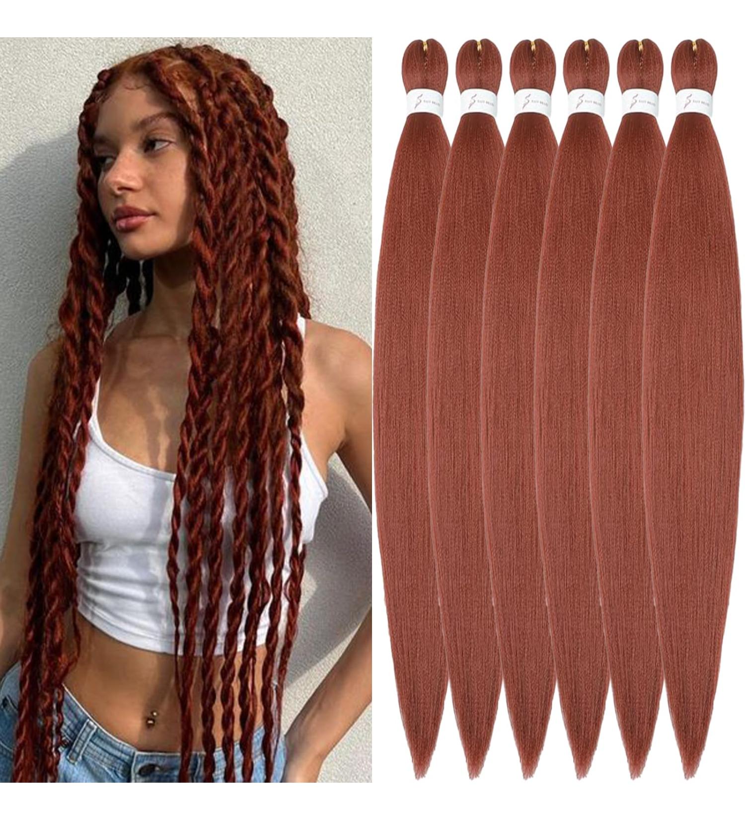 Buy Xusuperb 30 Pre Stretched Braiding Hair - Ginger Color 350# | Soft Yaki Braids Extensions (6 Packs) - International Shipping Available - Buy Online on GoSupps.com