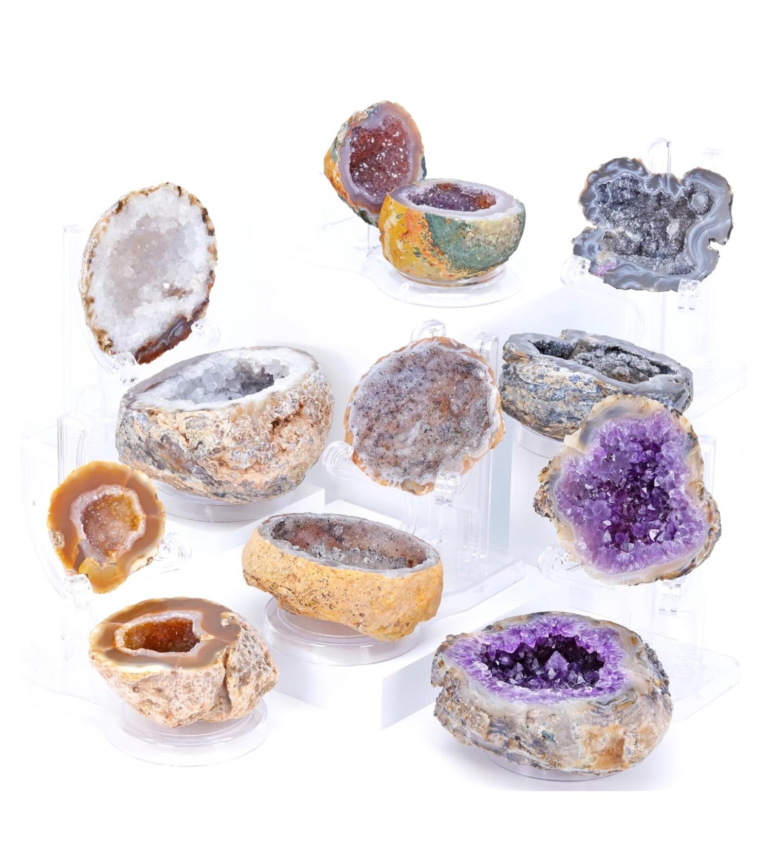 Crystal Cluster Natural Agate Amethyst Geode Quartz Cluster Crystal Healing Specimen Home Decoration(Color:36) X-Large 36 - Buy Online on GoSupps.com