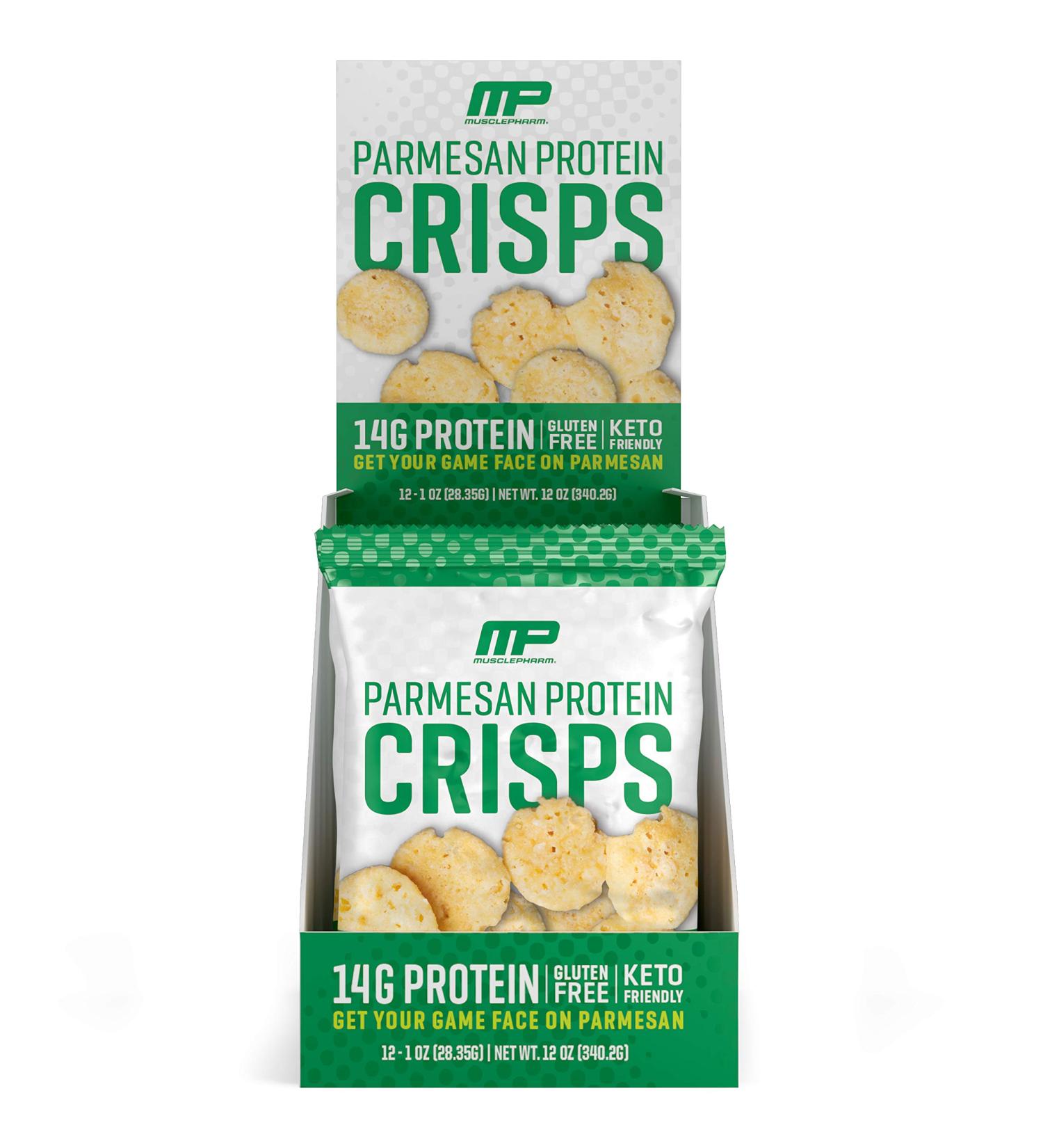 MusclePharm Protein Cheese Crisps - 14g Protein - Parmesan Flavor - 1oz, 12 Count - Buy Online on GoSupps.com