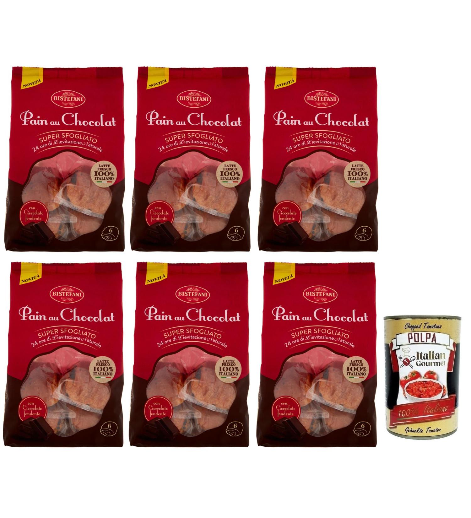  Italian Gourmet E.R. Bistefani Pain au Chocolat Pack of 6 naturally acidified baking products filled with chocolate chips 270g pack each pack contains 6 pain au chocolat from 45g + Polpa di - Buy Online on GoSupps.com