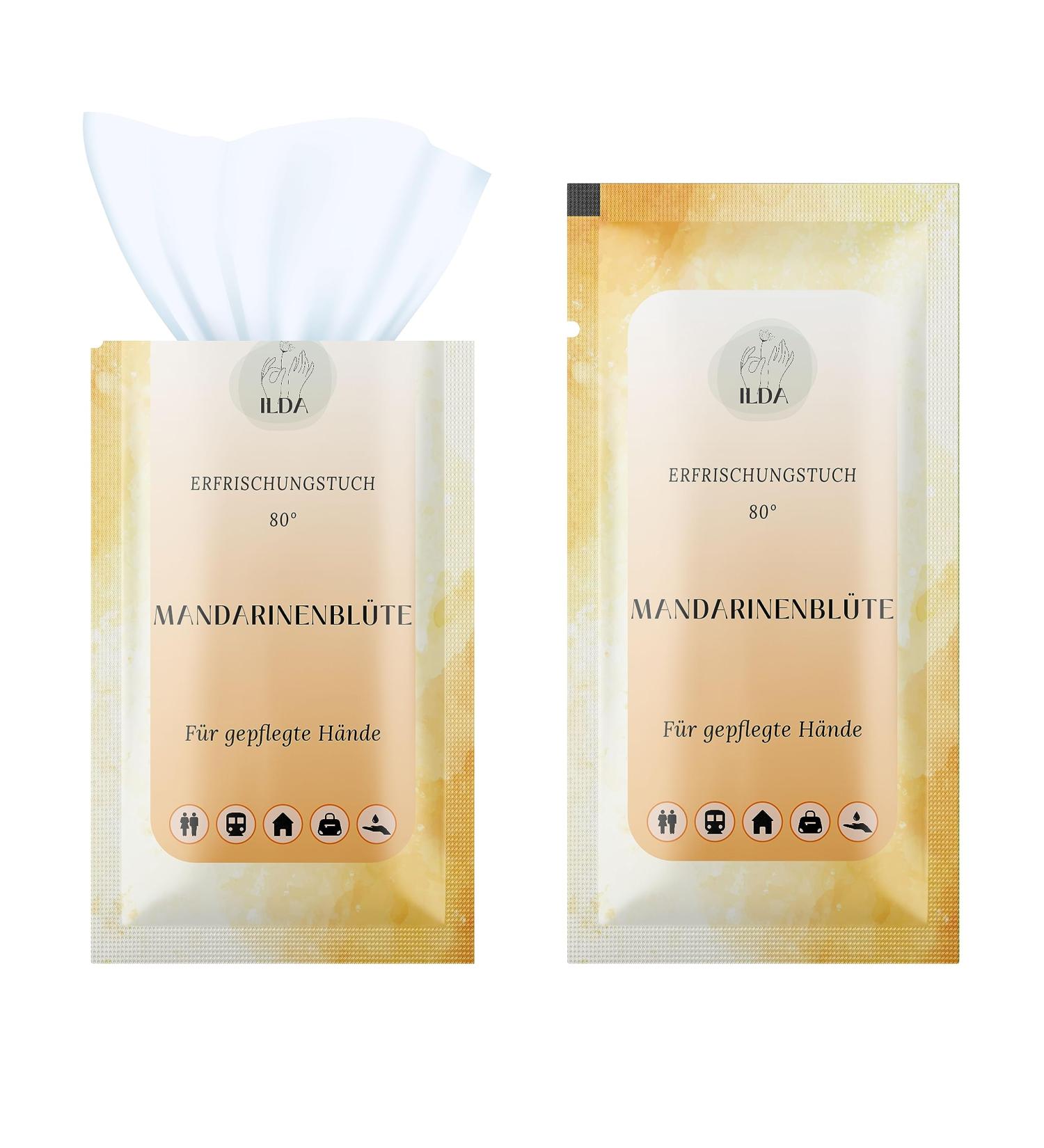 100 Individually Packaged Wet Wipes - Travel & Sport Hygiene Towels | TANGERINE Direct from Manufacturer - Buy Online on GoSupps.com