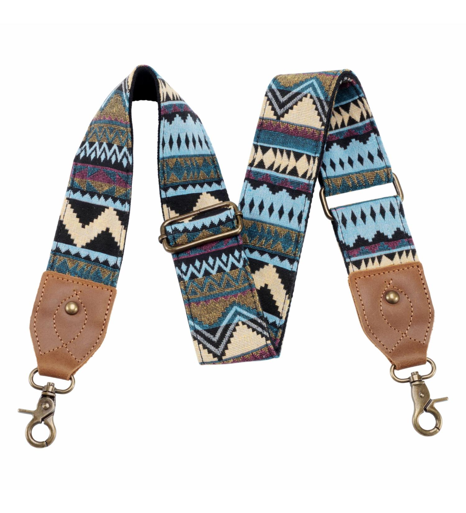 Purse Strap  2" Cowhide Head Wide Shoulder Strap Adjustable Replacement Retro Jacquard Embroidery Multi-Pattern Crossbody Bag Straps for Handbag Crossbody Bags Shoulder Bags(Retro Ethnic Green) - Buy Online on GoSupps.com