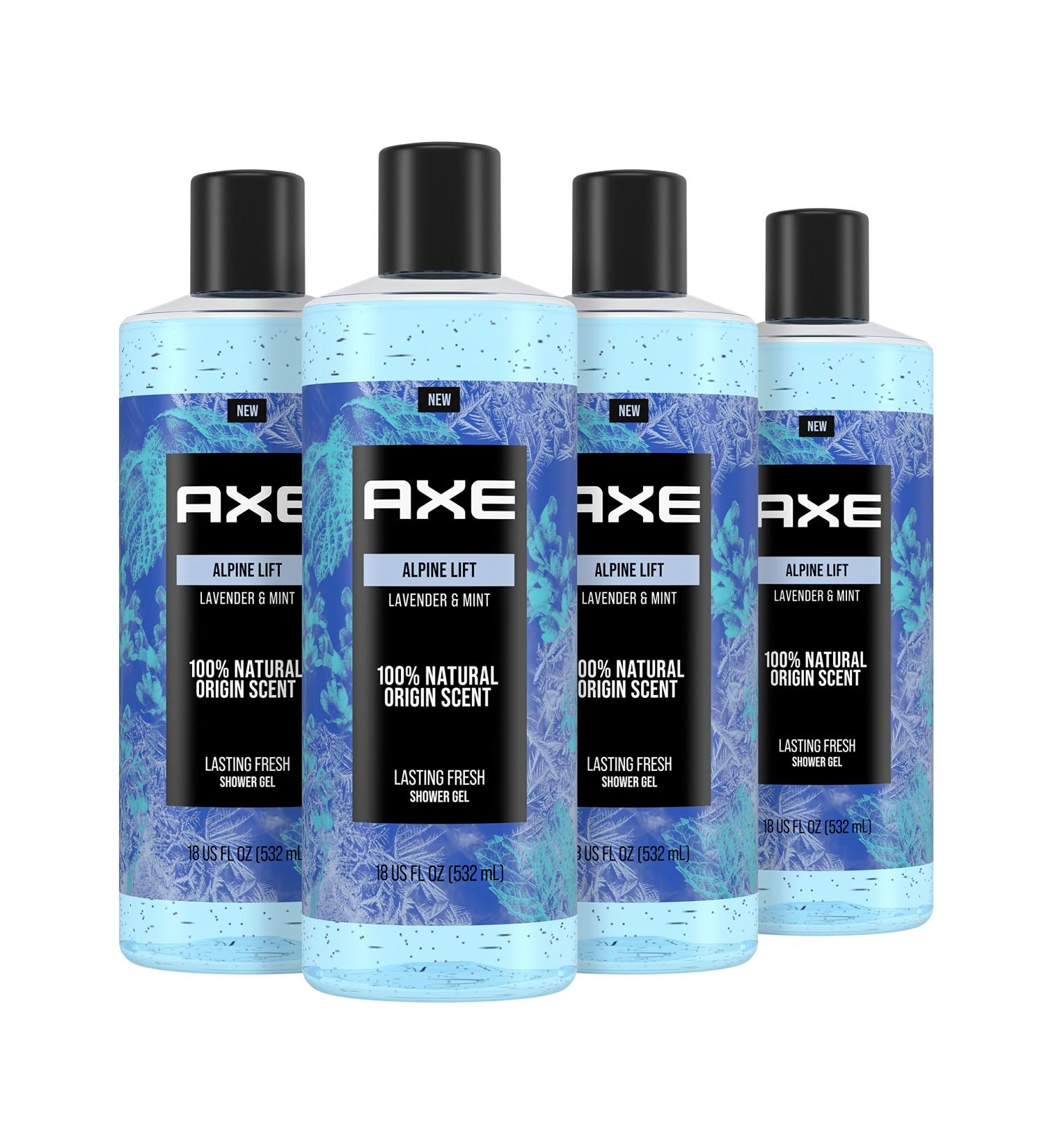 AXE Men's Alpine Lift Body Wash 18 oz - 4 Pack | Plant Based Ingredients, 100% Natural Scent - Buy Online on GoSupps.com