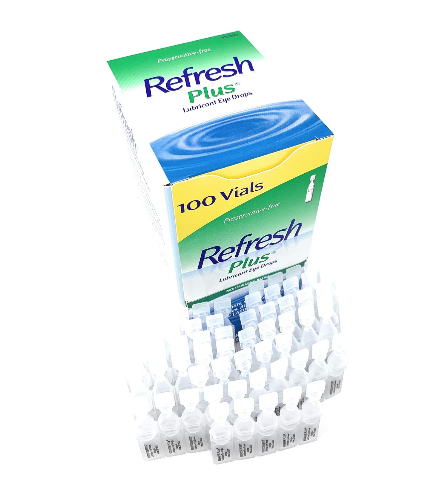 Refresh Plus Lubricant Eye Drops | Allergan | Clear | 100 Single-Use Vials | Pack of 1 - Buy Online on GoSupps.com
