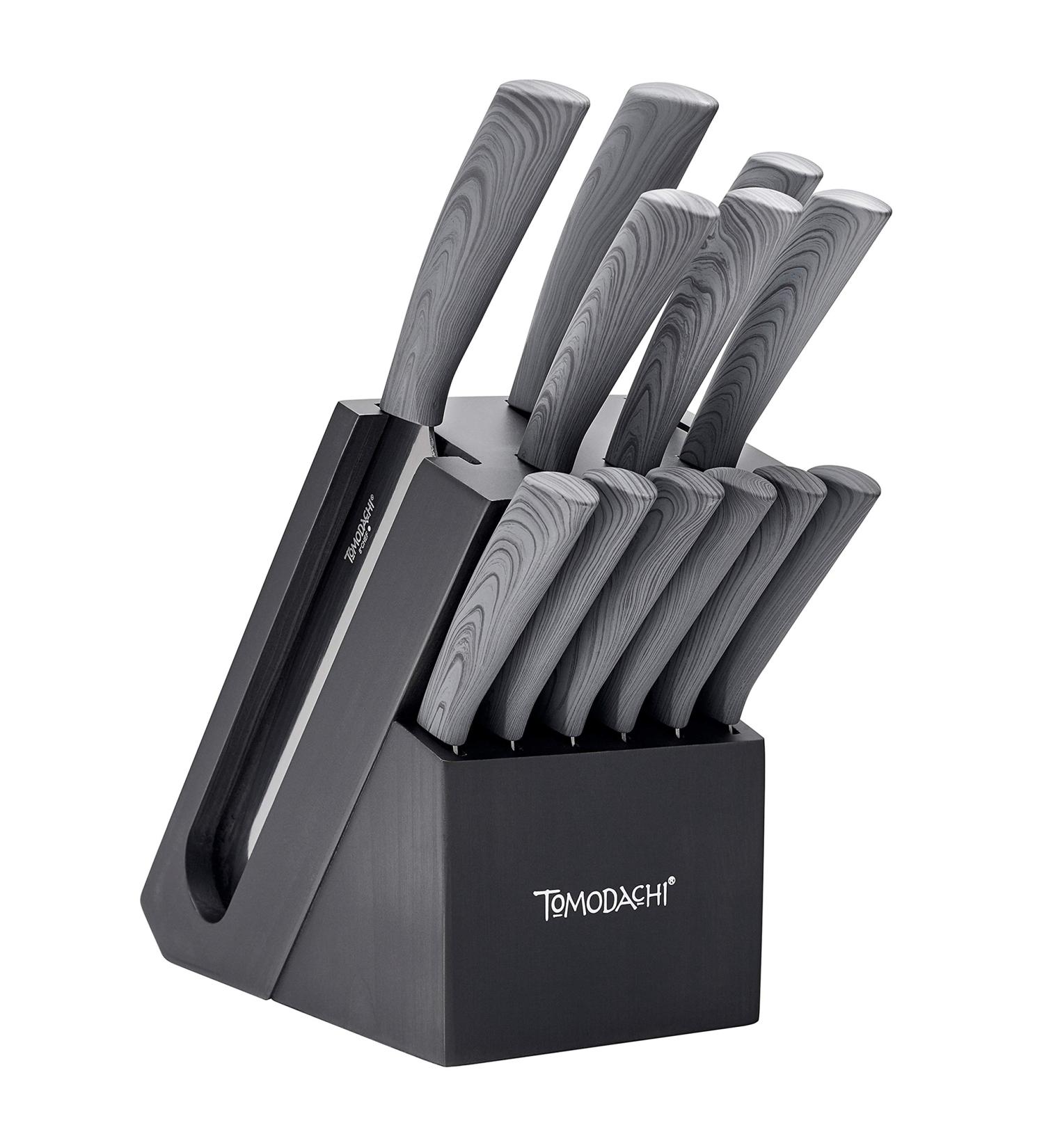 Hampton Forge Tomodachi Raintree Ash 13-Piece Knife Block Set - Premium Cutlery Set - Buy Online on GoSupps.com