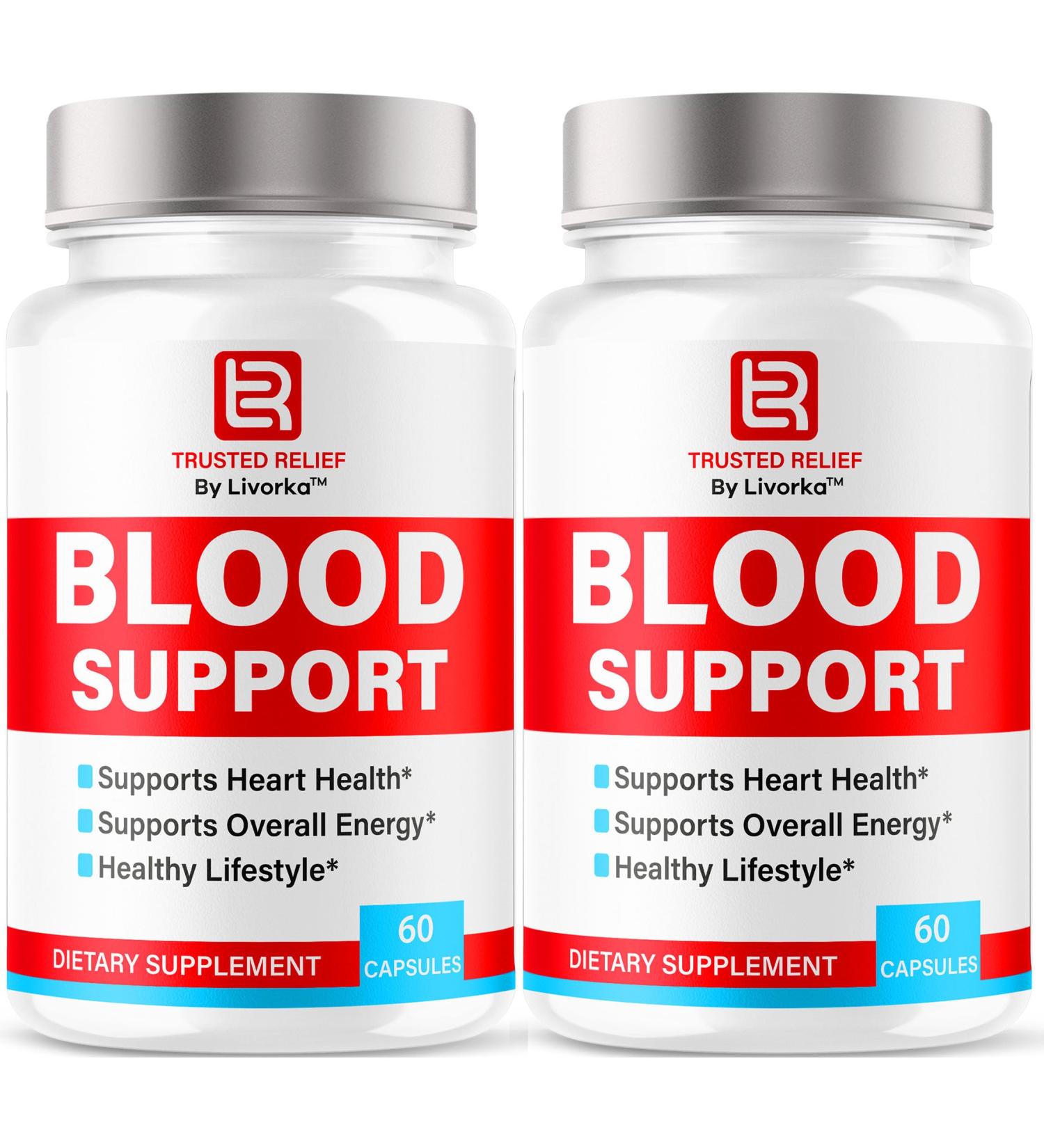 (2 Pack) Trusted Relief Blood Support Capsules - Official TrustedRelief Blood Support Vitamin Pills Natural Trusted Relief Advanced Premium Formula Wellness & Overal Health 120 Capsules For 2 Months - Buy Online on GoSupps.com