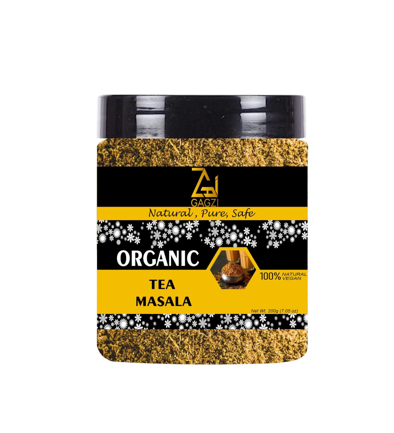 GAGZI All Natural Organic Spices Tea Masala 200 Gram (Packing May Be Vary) Pack Of 1 200 Gram 7.05 oz