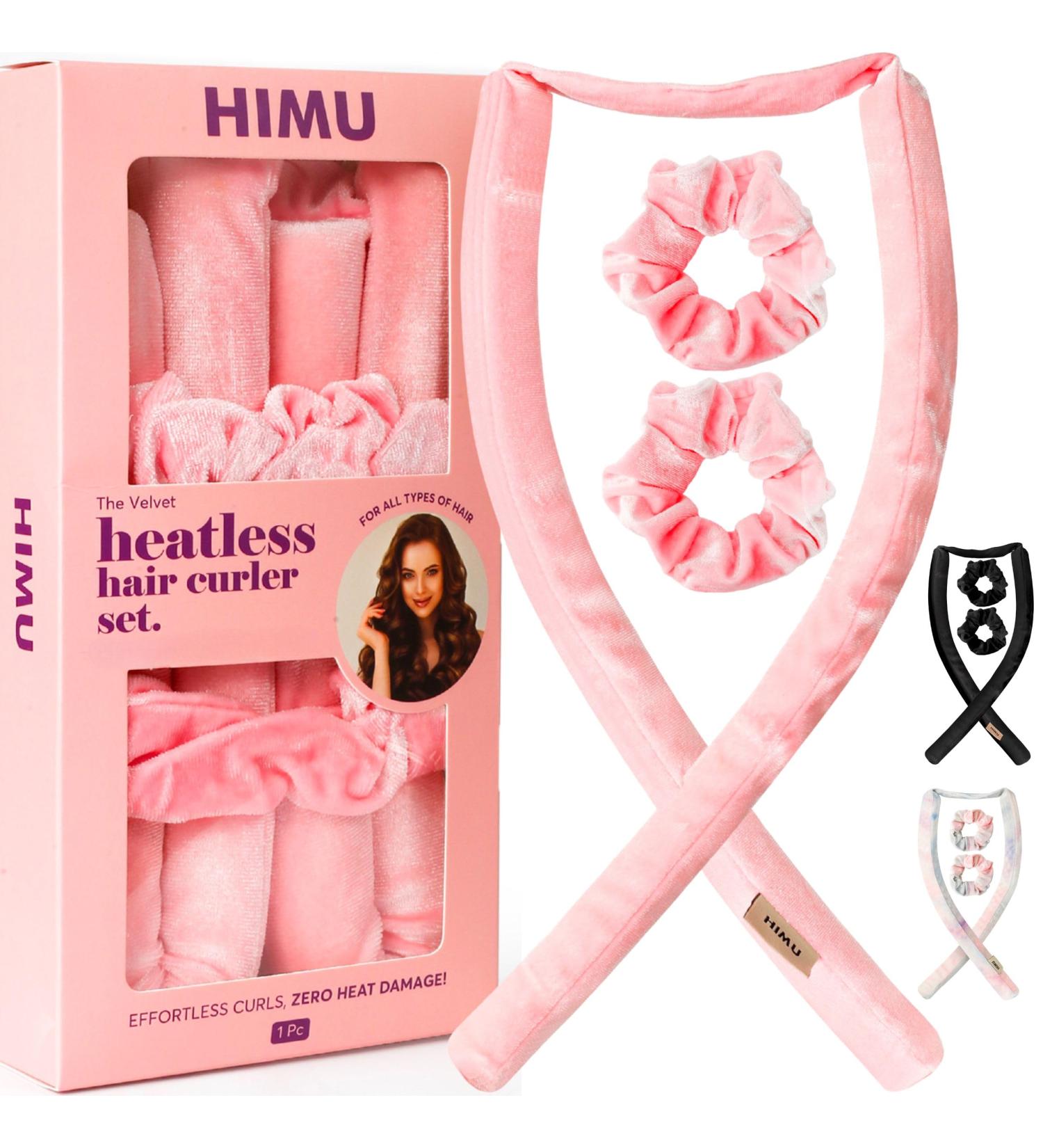 HIMU Heatless Hair Curler Set - Overnight Heatless Curls | Hair Curlers No Heat & Damage to Hair Heatless Curling Rod Headband Heatless Curlers for Long Hair & Short Heatless Curls Headband (Pink) - Buy Online on GoSupps.com