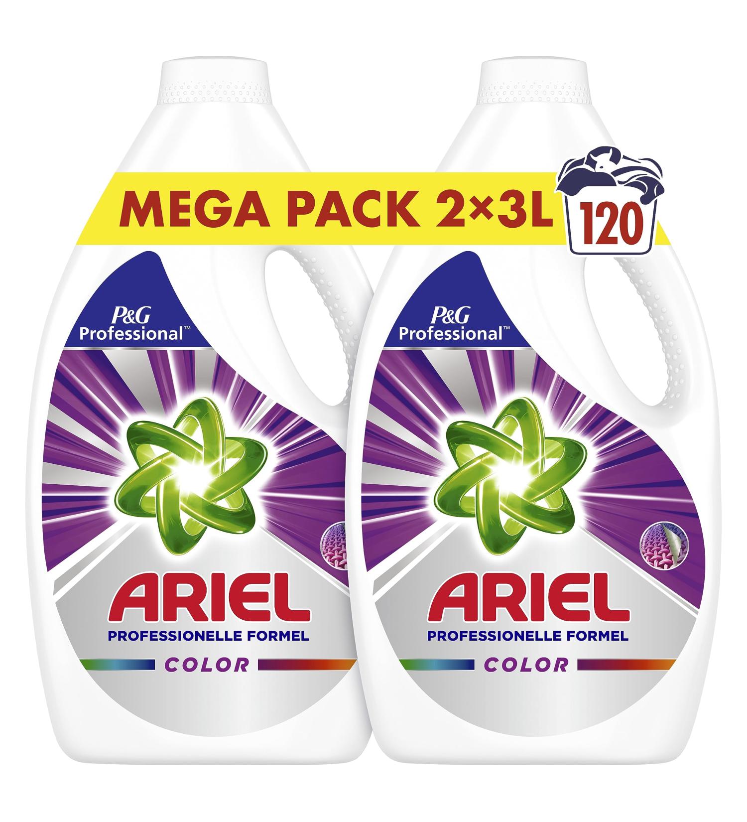 Ariel Professional Liquid Color Detergent 120 Wash 6L (2 x 3L) - Superior Stain Removal & Professional Formula for International Shipping - Buy Online on GoSupps.com