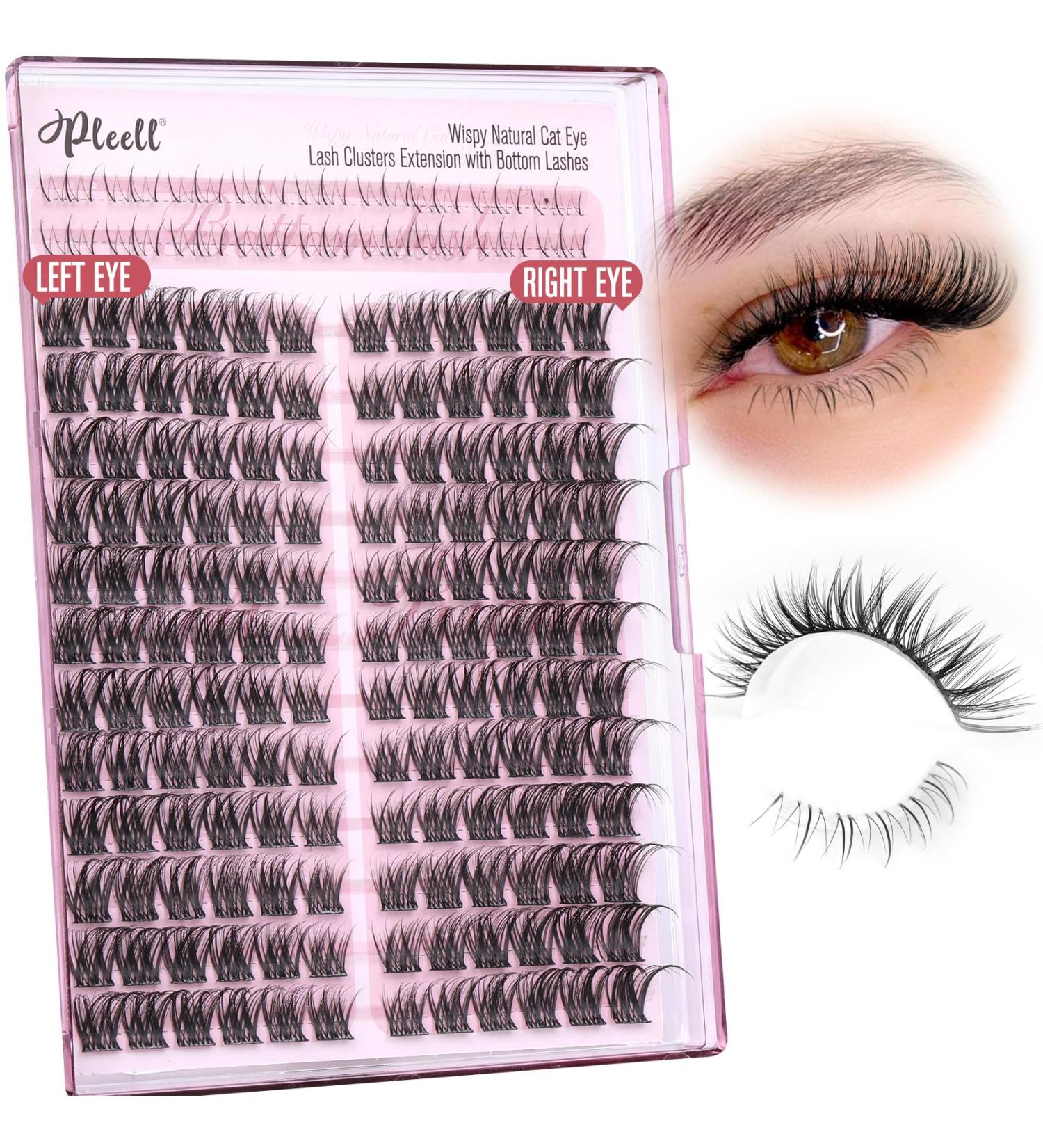 Buy Wispy Lash Clusters - Natural Cat Eye Eyelash Extensions (10-16MM) | Pleell Lashes | International Shipping - Buy Online on GoSupps.com