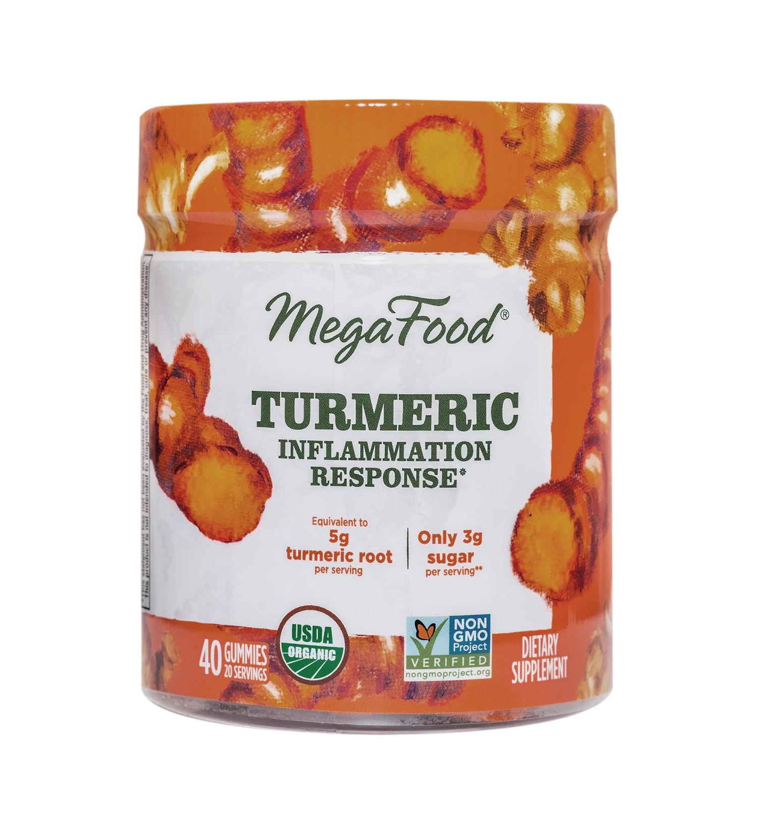 MegaFood Turmeric Inflammation Response Gummies - 40 Count | Natural Anti-Inflammatory Support - Buy Online on GoSupps.com