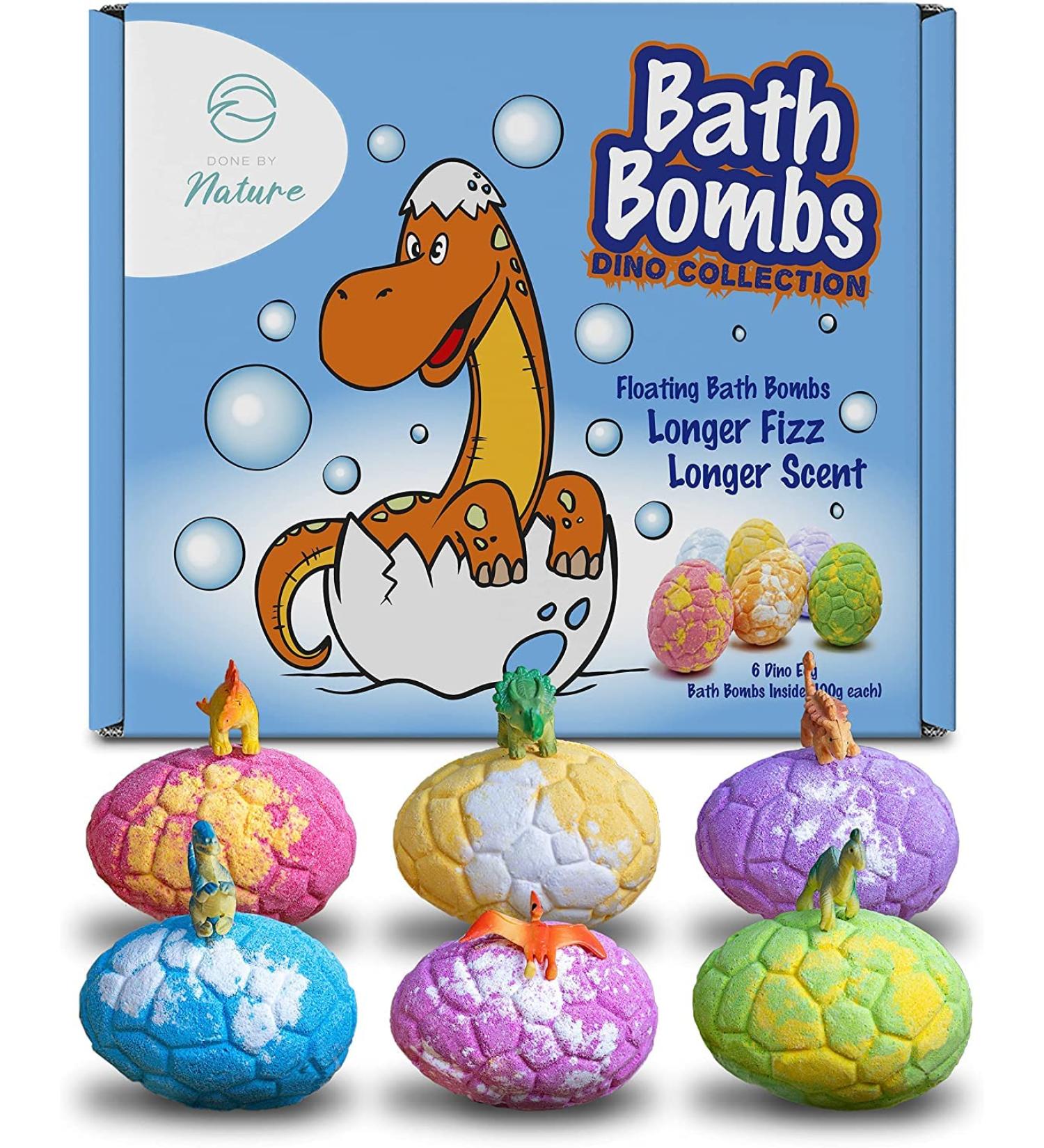 Dino Egg Bath Bombs 6 Pack with surprise dinosaur Inside! 100% Child safe ! - Buy Online on GoSupps.com