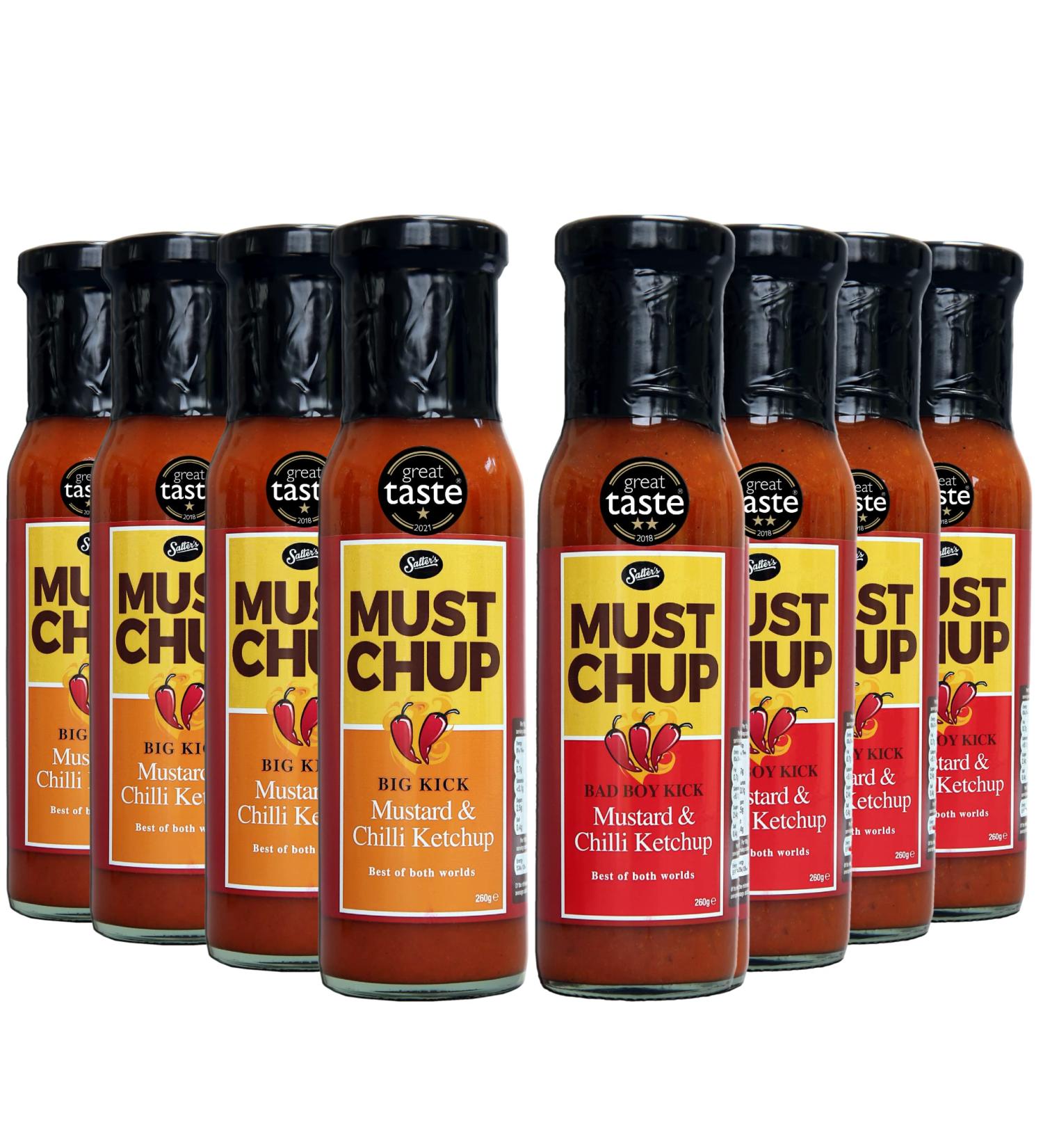 Must Chup Ketchup 8x Bottle Chilli Lovers Bundle 4x Big Kick and 4x Bad Boy Kick - Buy Online on GoSupps.com