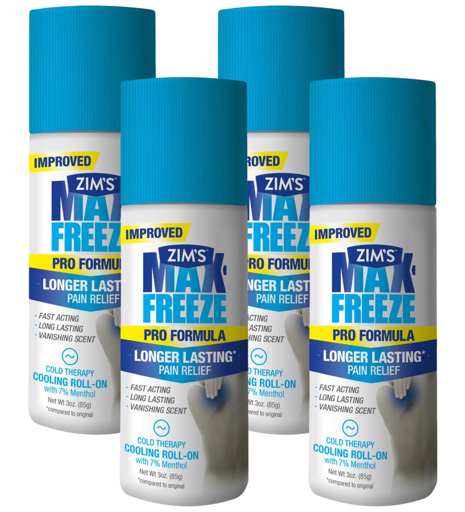 Zim's Max Freeze Pro Formula Roll-On 3 Ounce (Pack of 4) - Buy Online on GoSupps.com