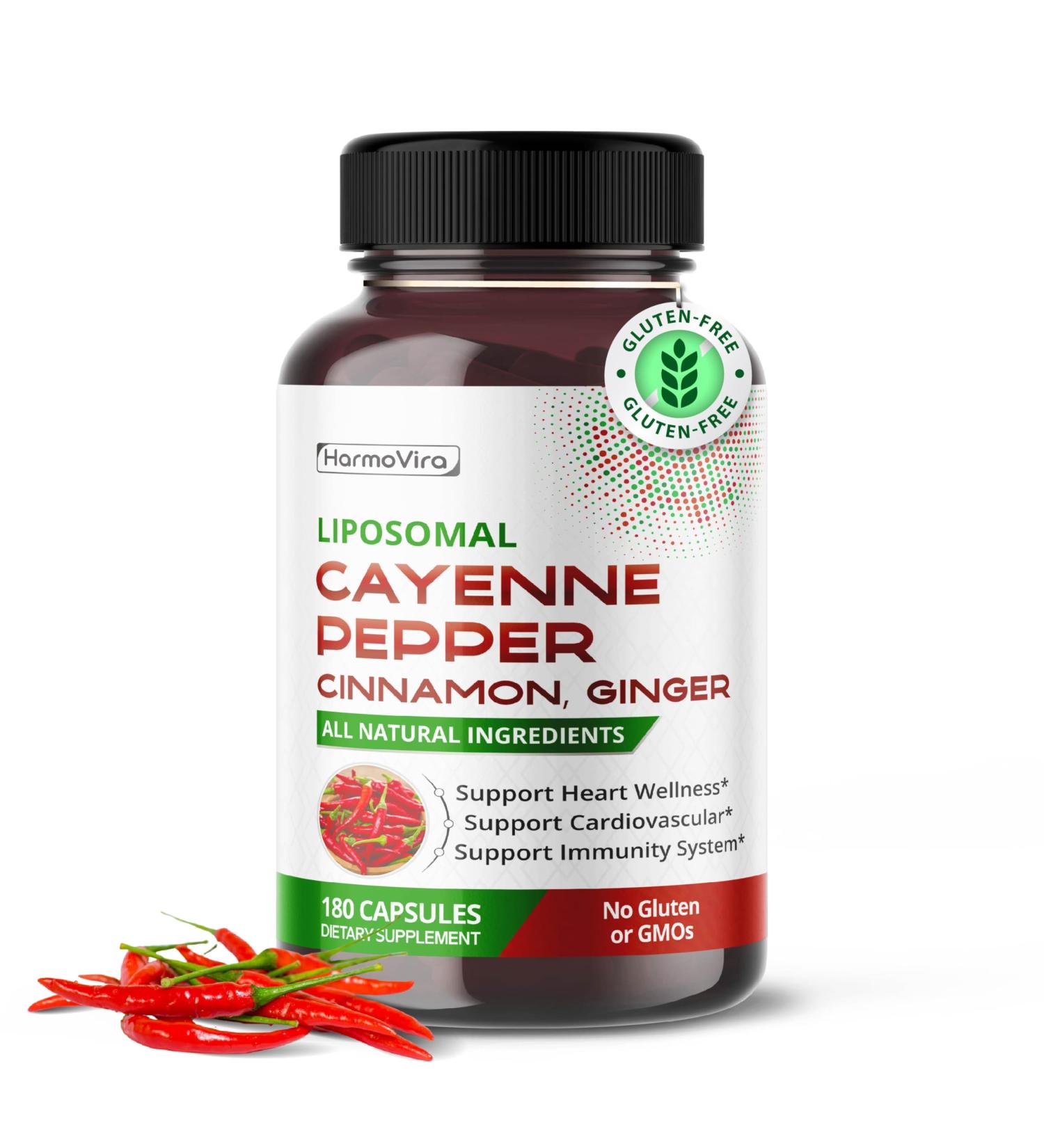 Liposomal Cayenne Pepper Cinnamon Ginger - Support Digestion Wellness Immunity - 180-day Supply 60 count (pack of 2) - Buy Online on GoSupps.com